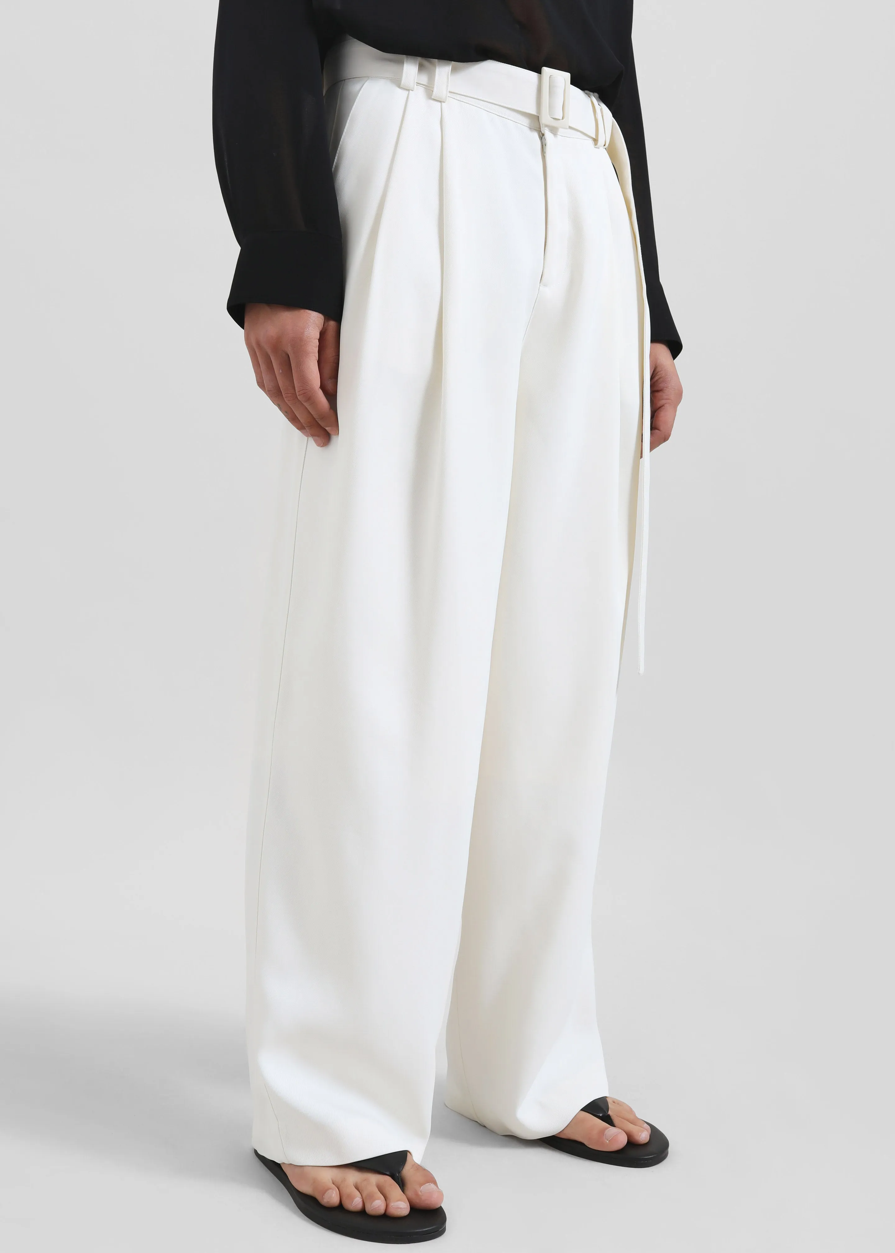 Louis Gabriel Nouchi Large Trousers With Pleats - Bone sold by Frankie Shop