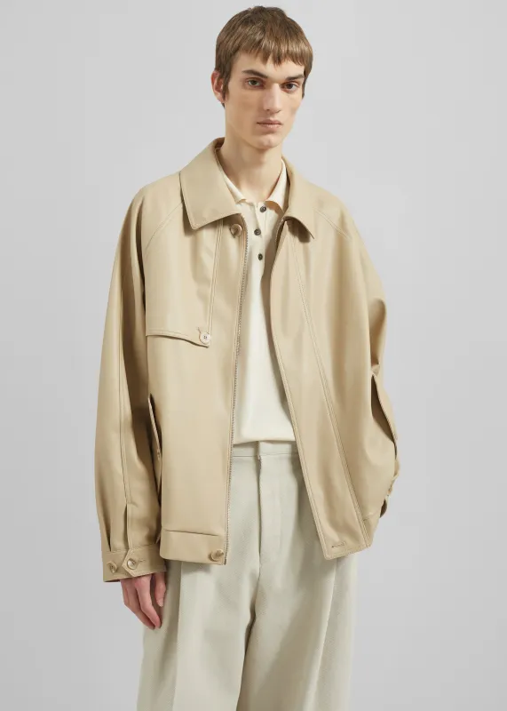 Roisin Faux Leather Jacket - Beige sold by Frankie Shop