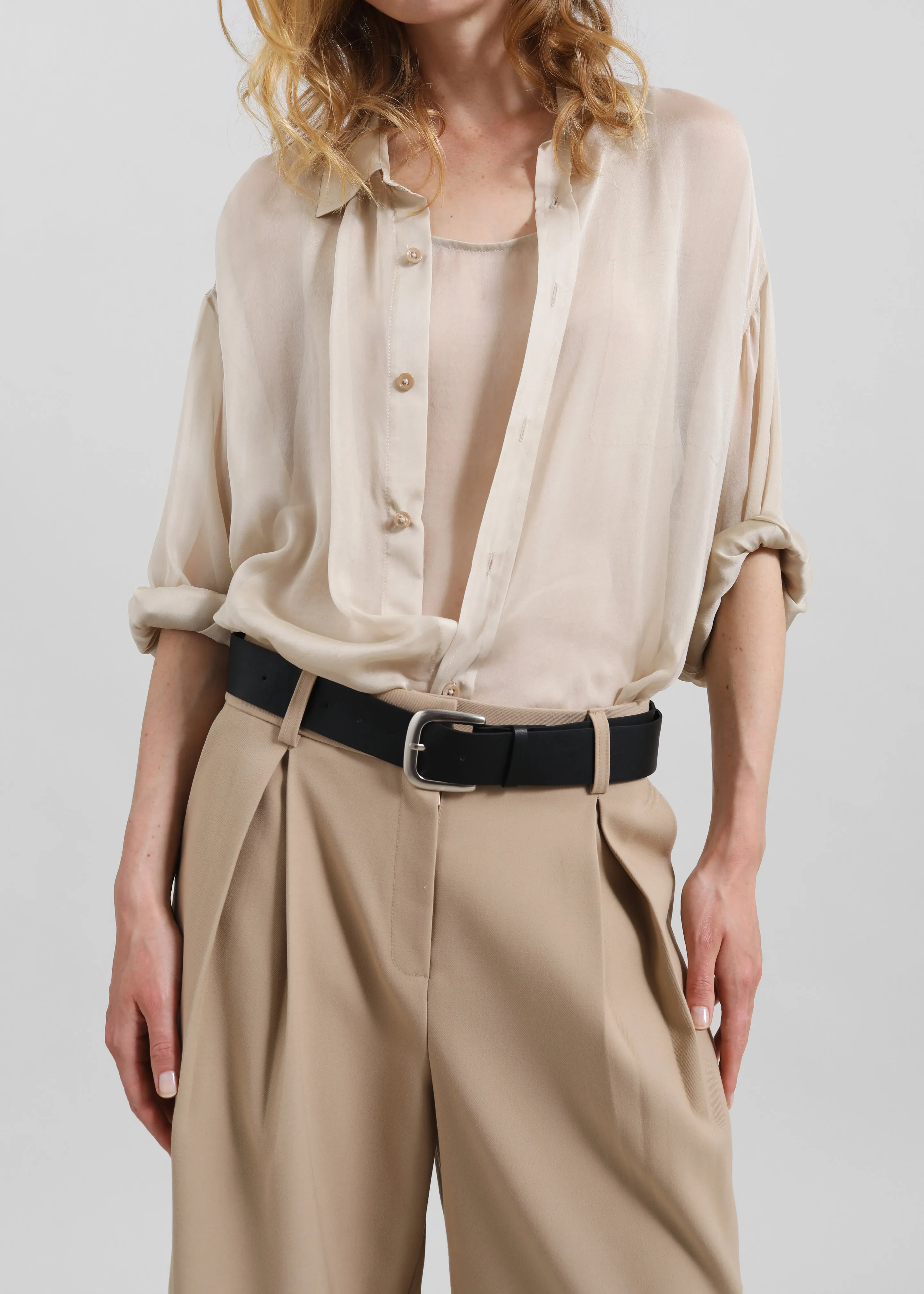 Varen Belted Wide Trousers - Beige sold by Frankie Shop product image thumbnail 3