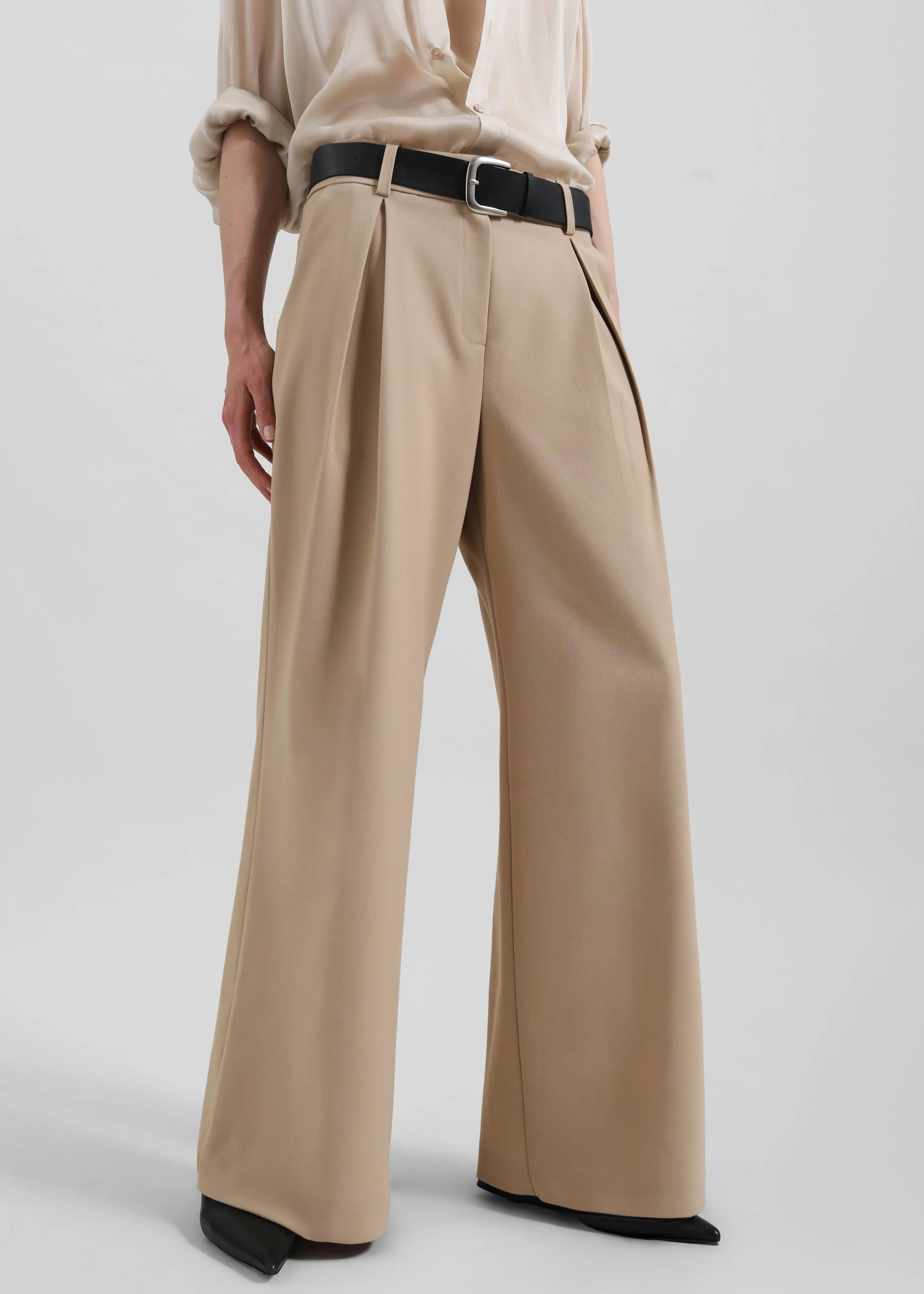 Varen Belted Wide Trousers - Beige sold by Frankie Shop product image thumbnail 2