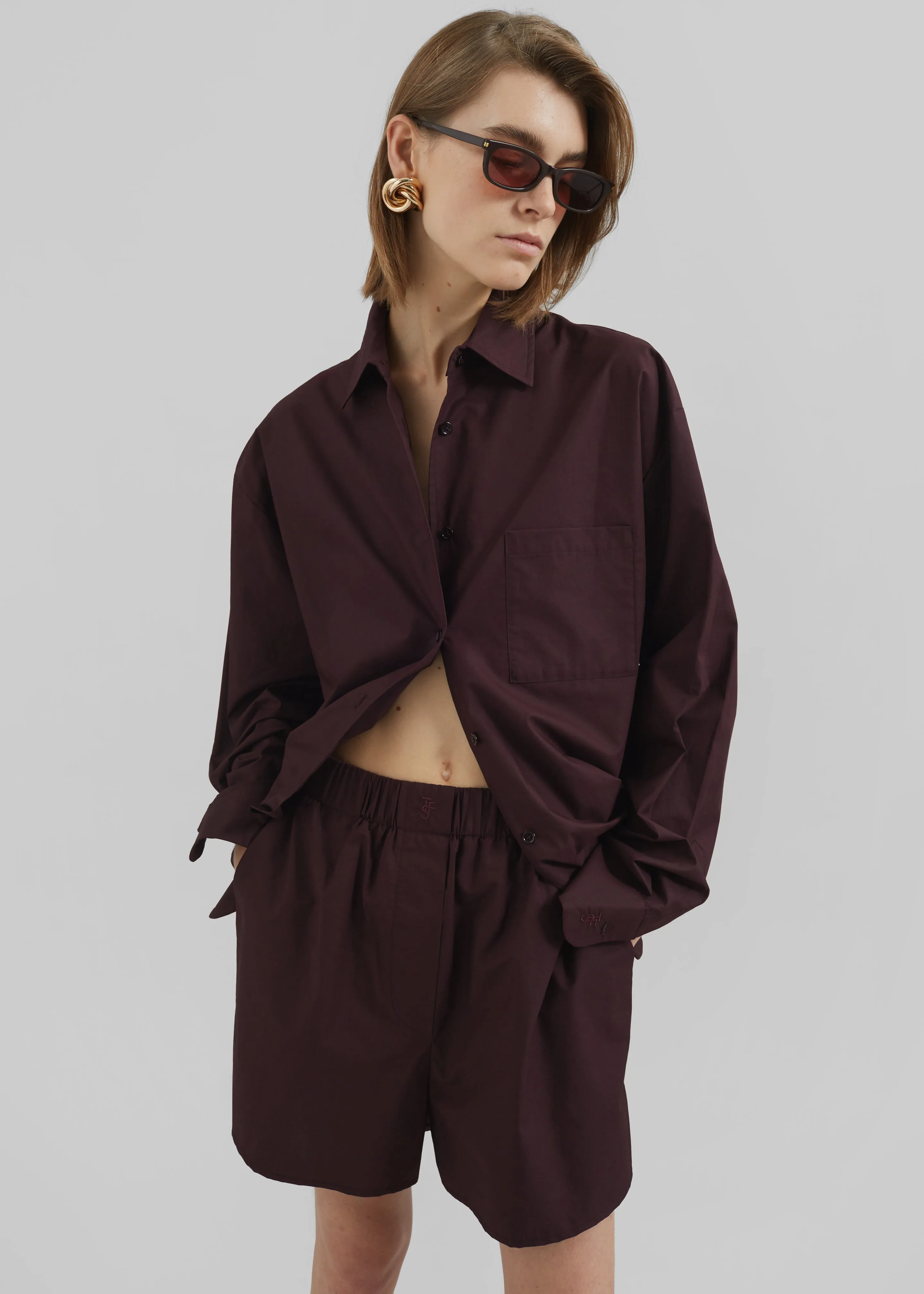 Lui Organic Cotton Boxer Shorts - Dark Plum sold by Frankie Shop