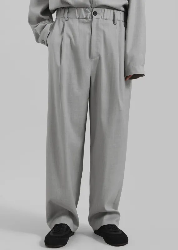 Felix Textured Trousers - Greige Melange sold by Frankie Shop