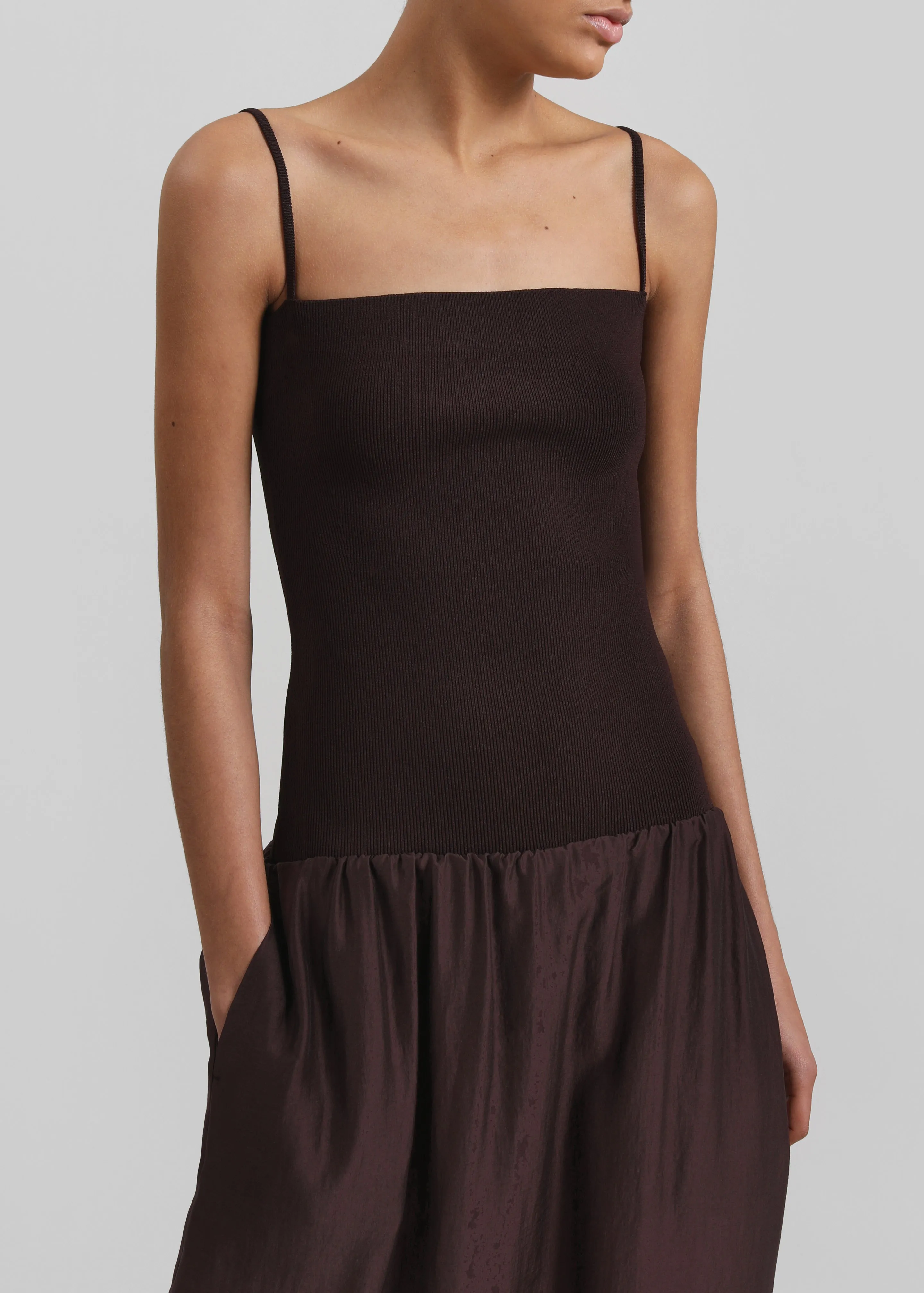 Amomento Silky Knit Maxi Dress - Burgundy sold by Frankie Shop product image thumbnail 2