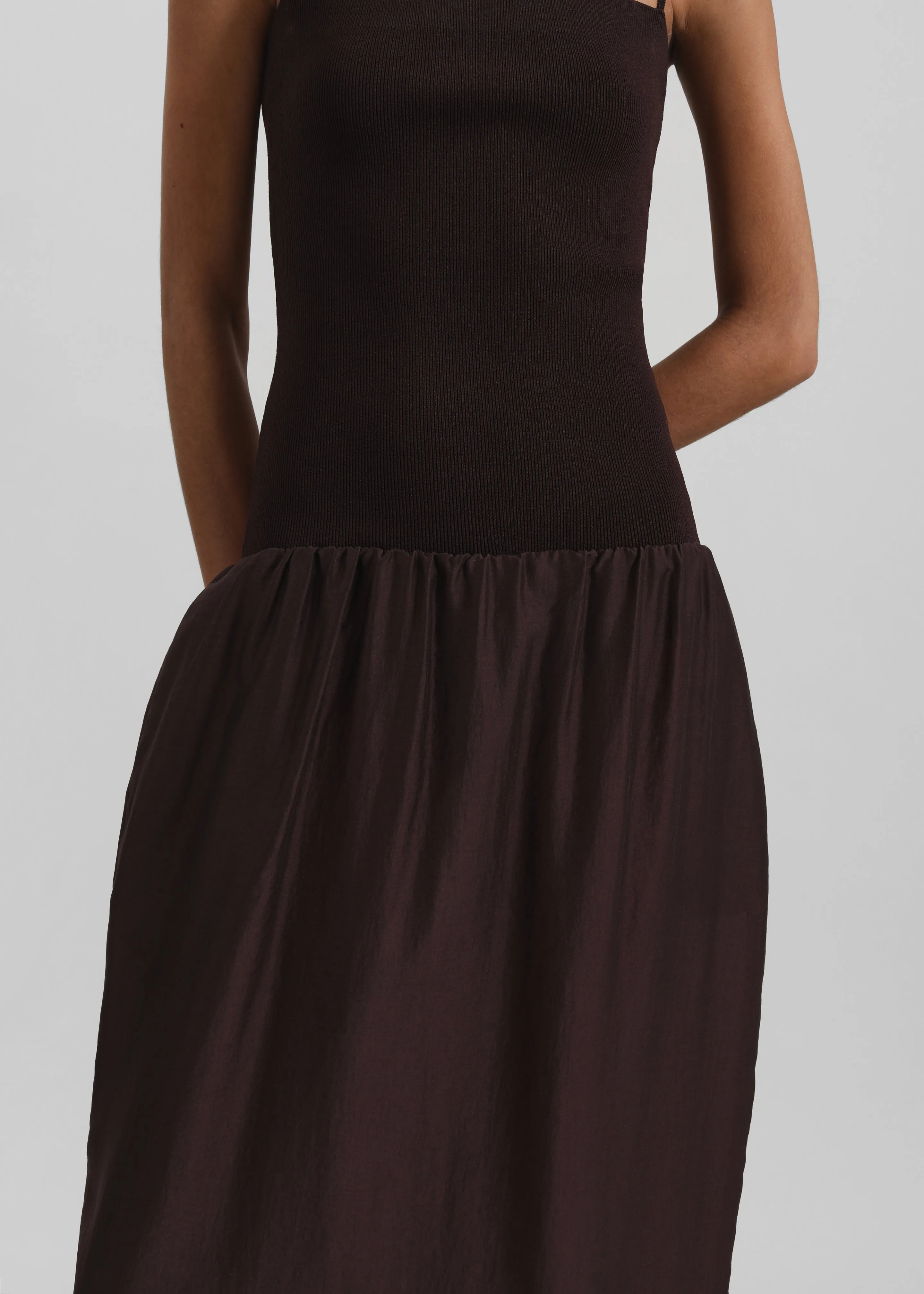 Amomento Silky Knit Maxi Dress - Burgundy sold by Frankie Shop product image thumbnail 4