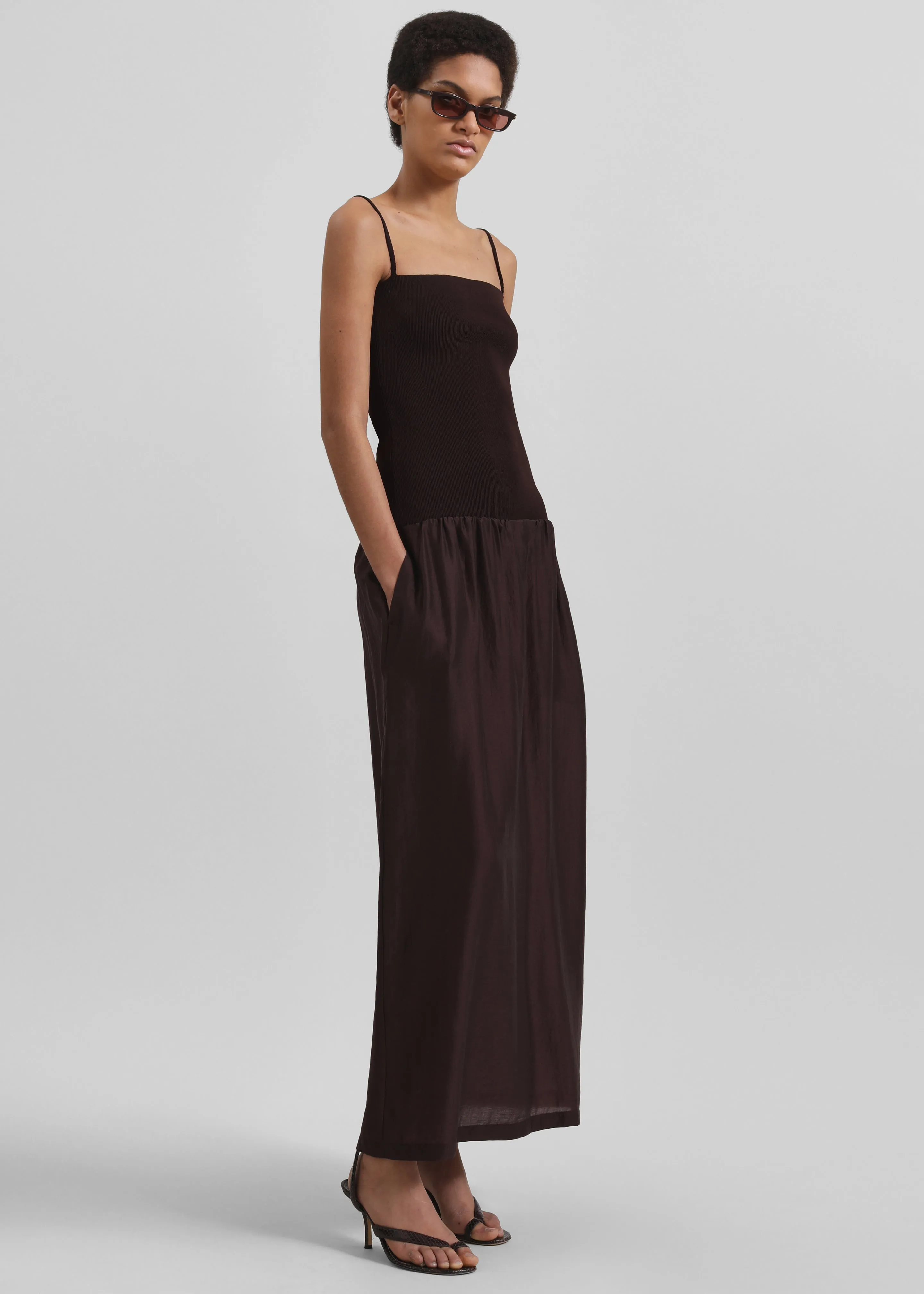 Amomento Silky Knit Maxi Dress - Burgundy sold by Frankie Shop product image thumbnail 5