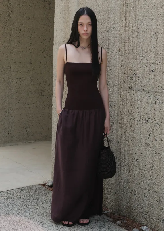 Amomento Silky Knit Maxi Dress - Burgundy sold by Frankie Shop