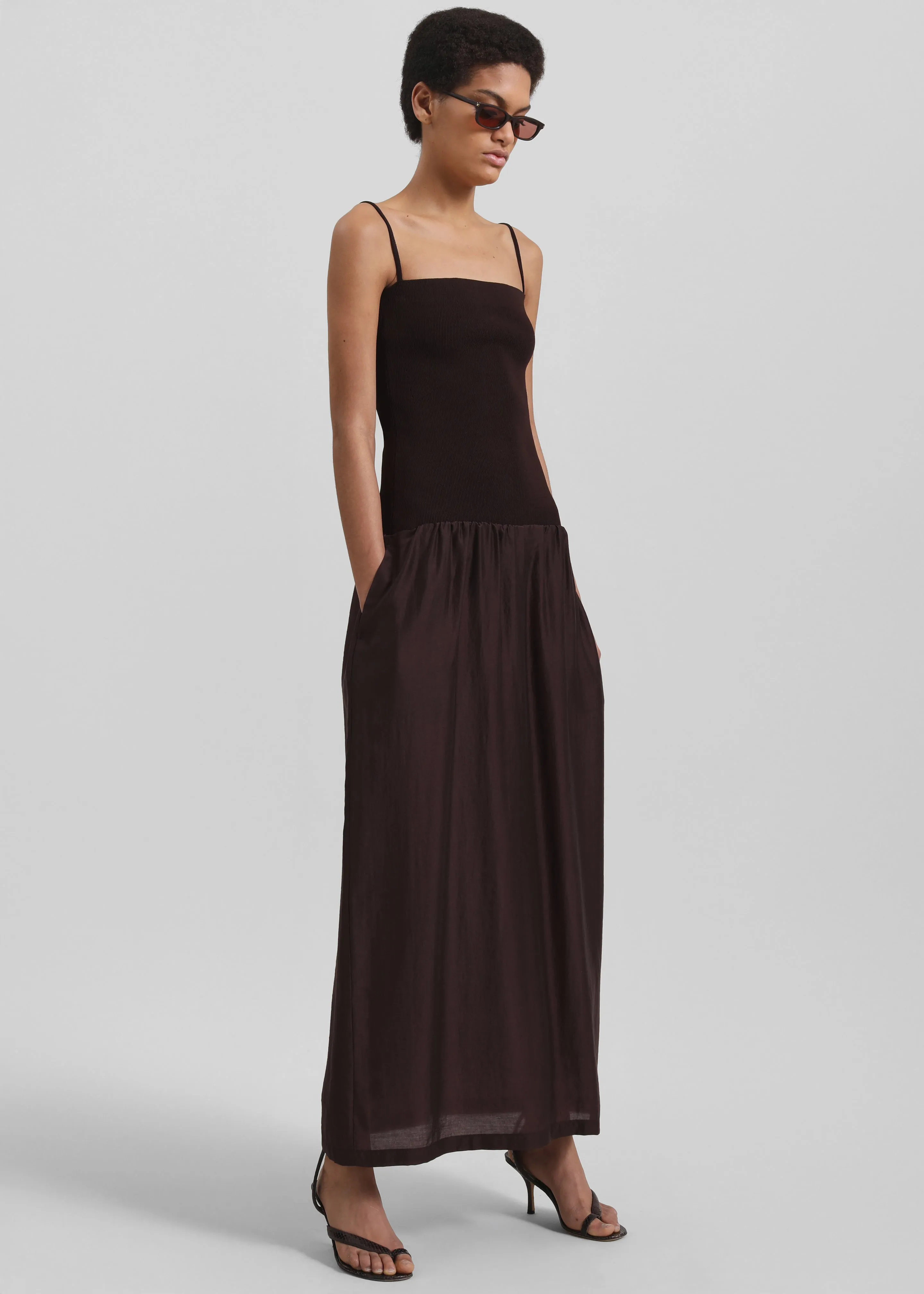 Amomento Silky Knit Maxi Dress - Burgundy sold by Frankie Shop product image thumbnail 3