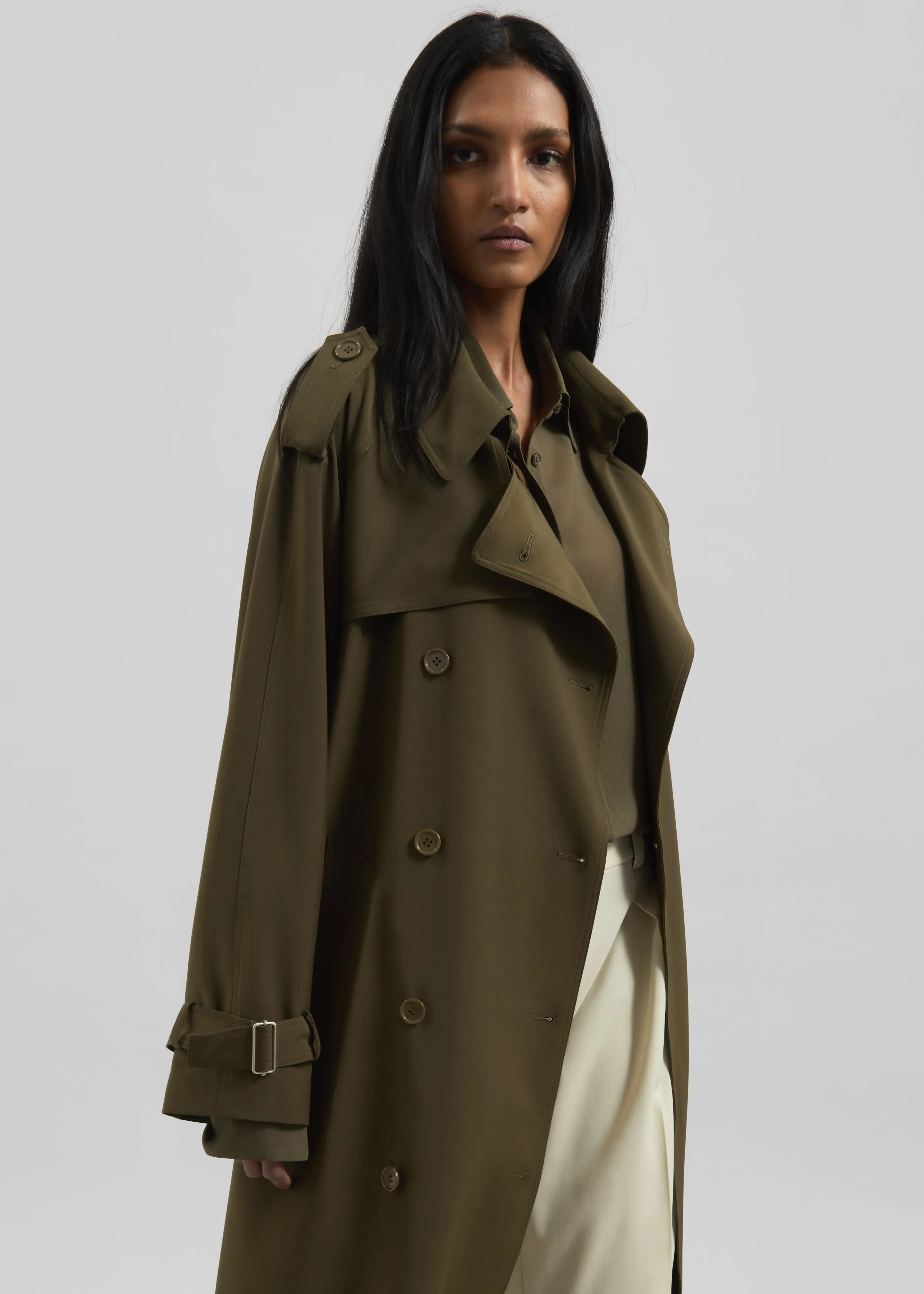 Veyron Trench Coat - Khaki sold by Frankie Shop product image thumbnail 5