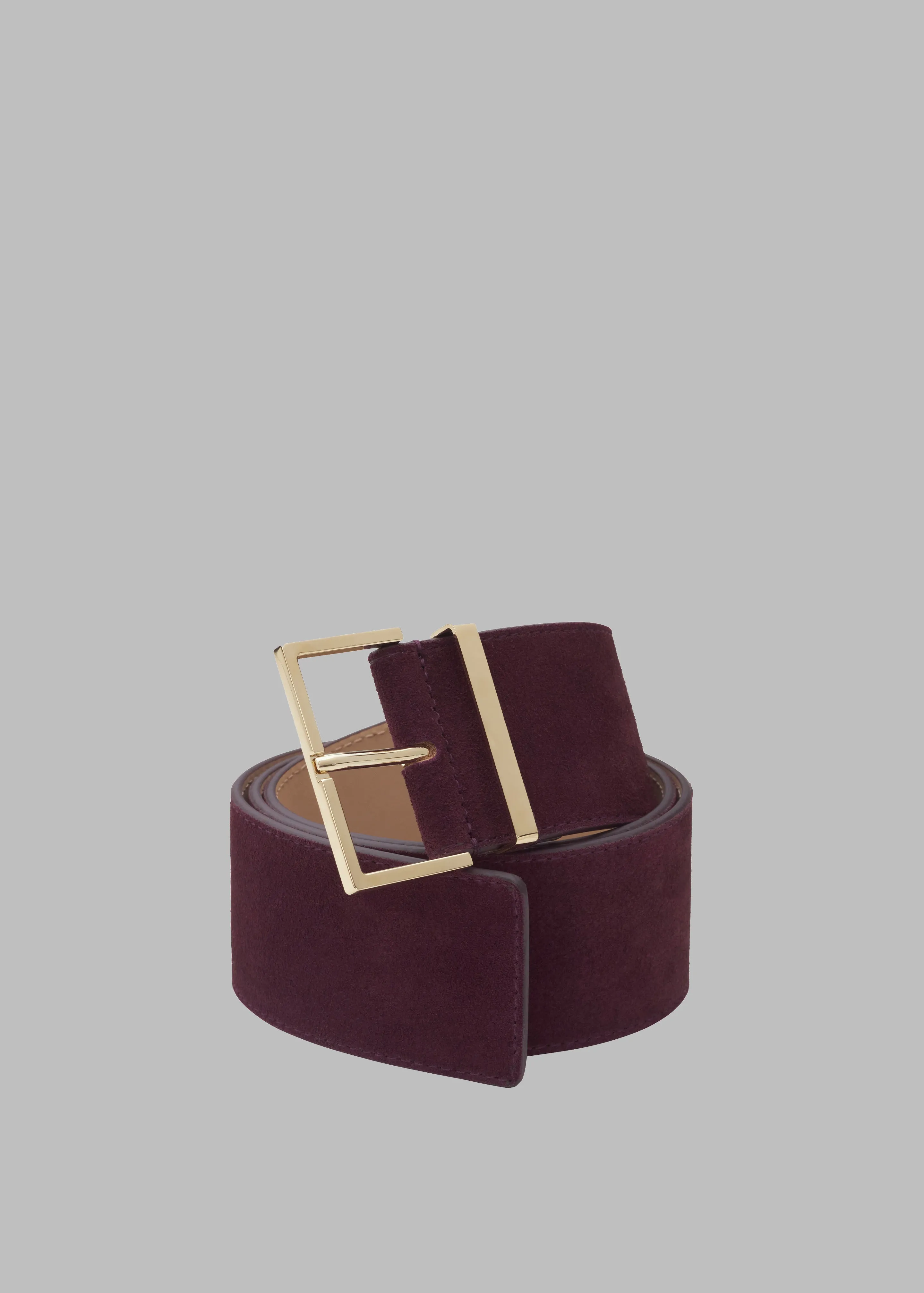 Evro Suede Leather Belt - Burgundy sold by Frankie Shop