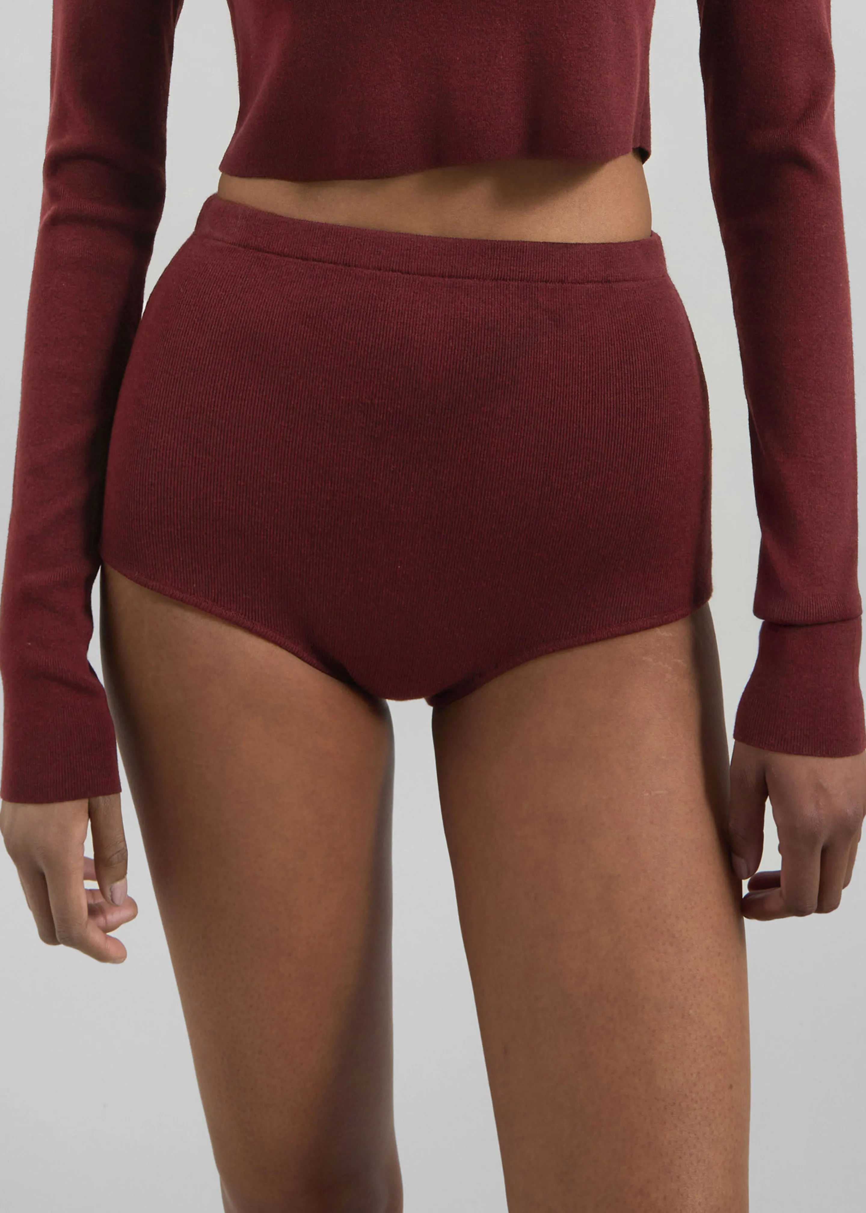 Alissa Knit Briefs - Burgundy sold by Frankie Shop product image thumbnail 3
