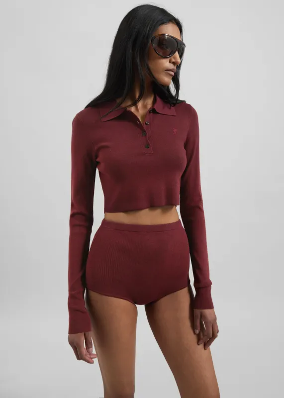 Alissa Knit Briefs - Burgundy made by Frankie Shop