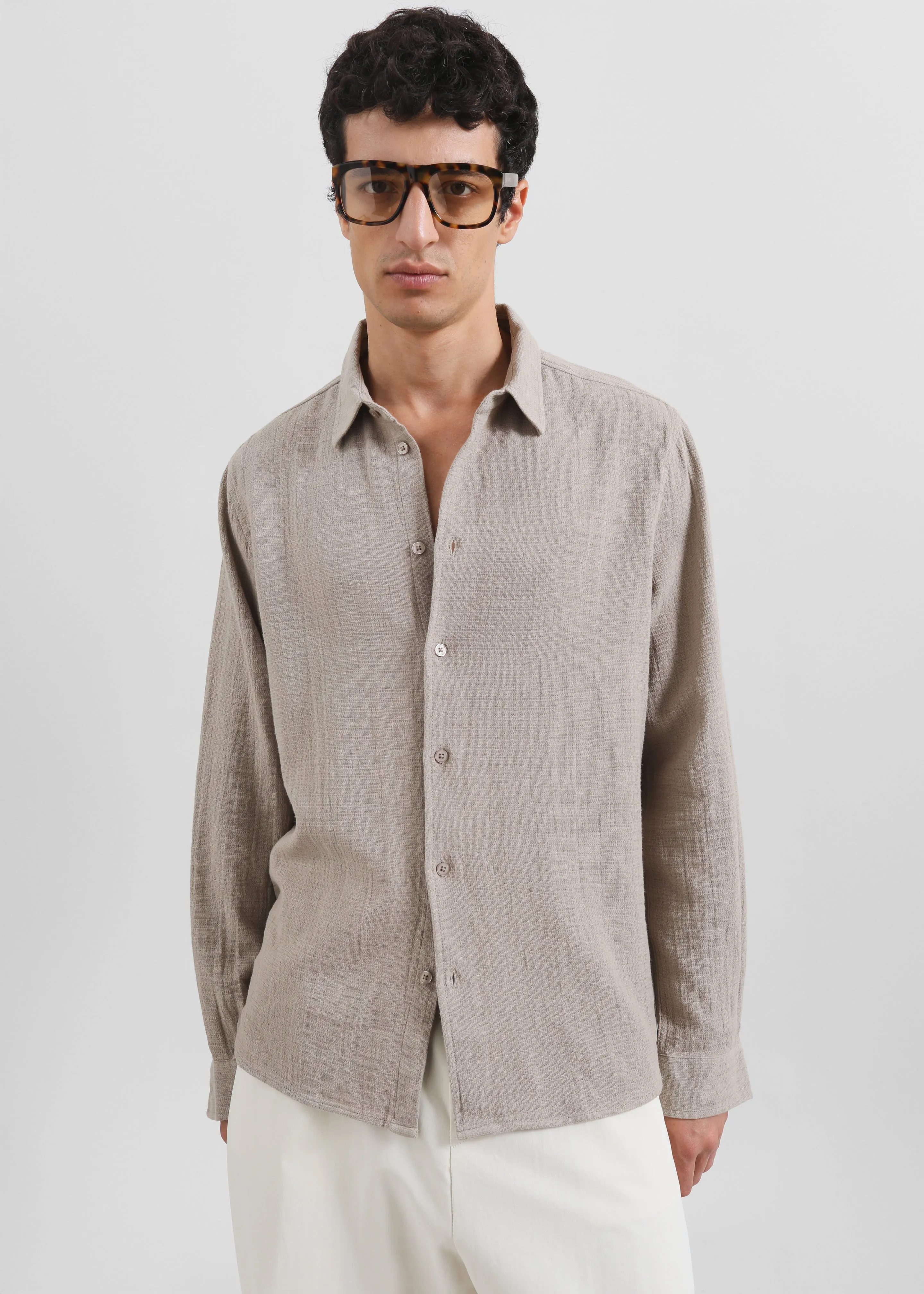 Samsøe Samsøe Saryan X Shirt - Greige sold by Frankie Shop product image thumbnail 4