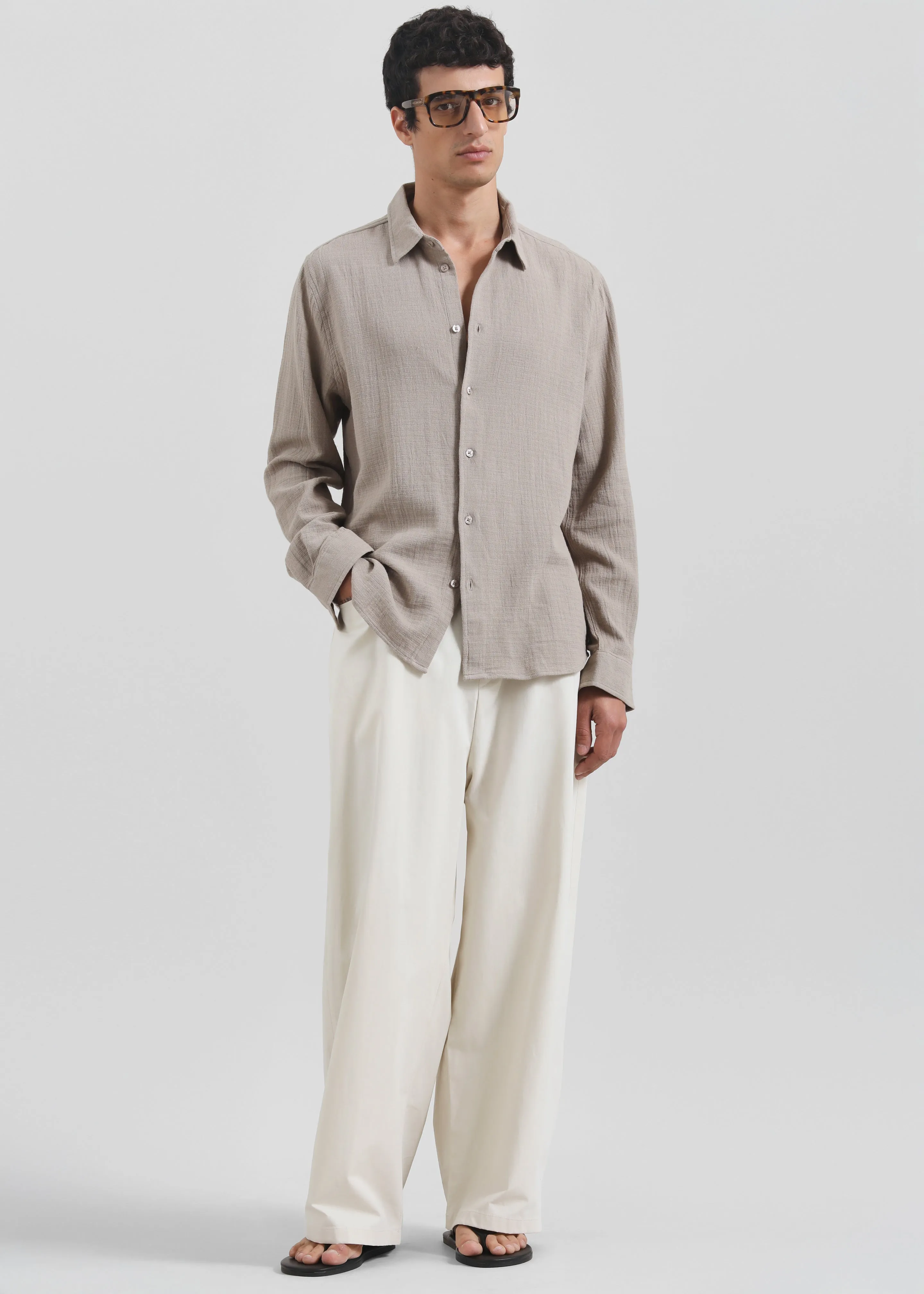 Samsøe Samsøe Saryan X Shirt - Greige sold by Frankie Shop product image thumbnail 3