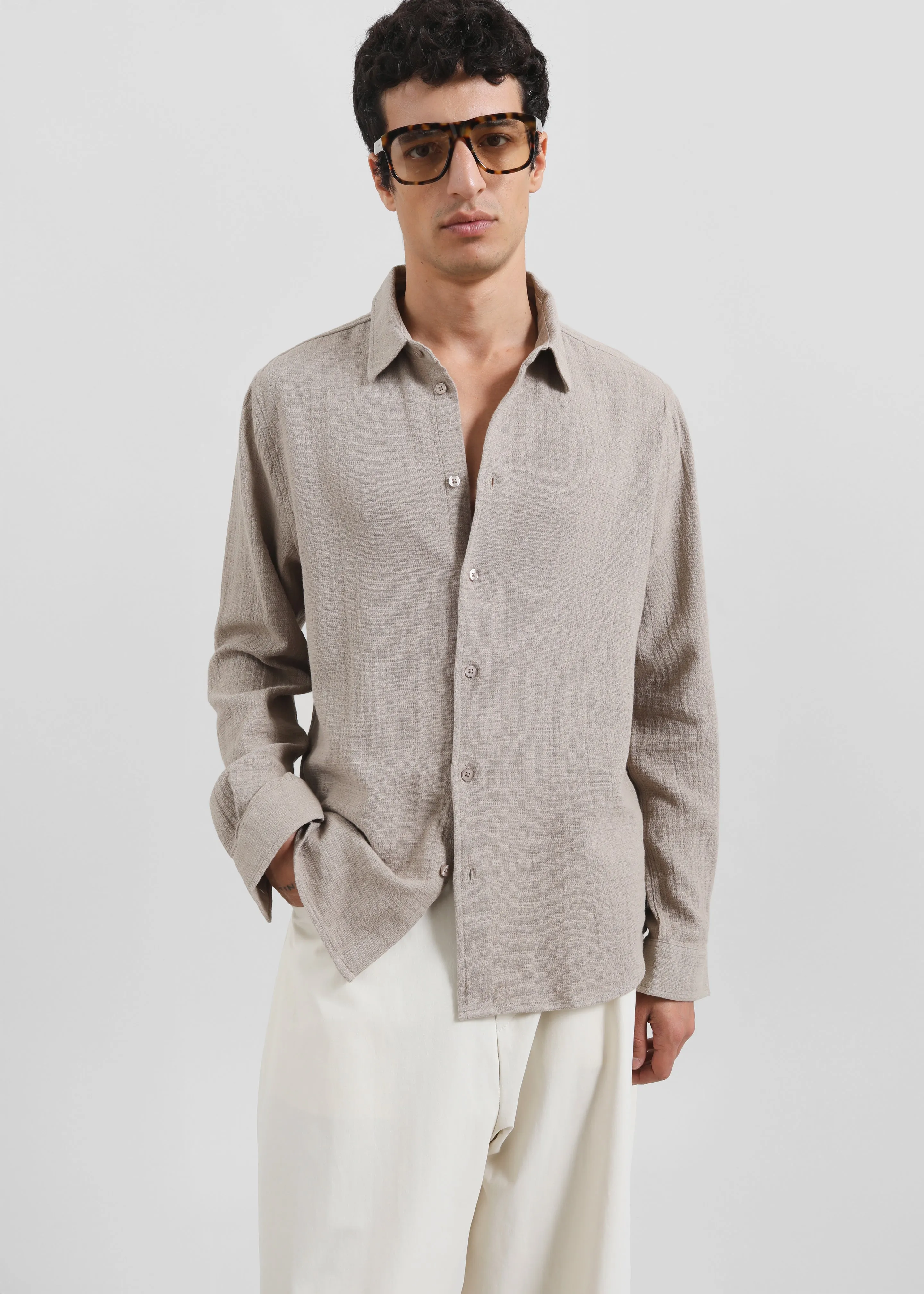 Samsøe Samsøe Saryan X Shirt - Greige sold by Frankie Shop