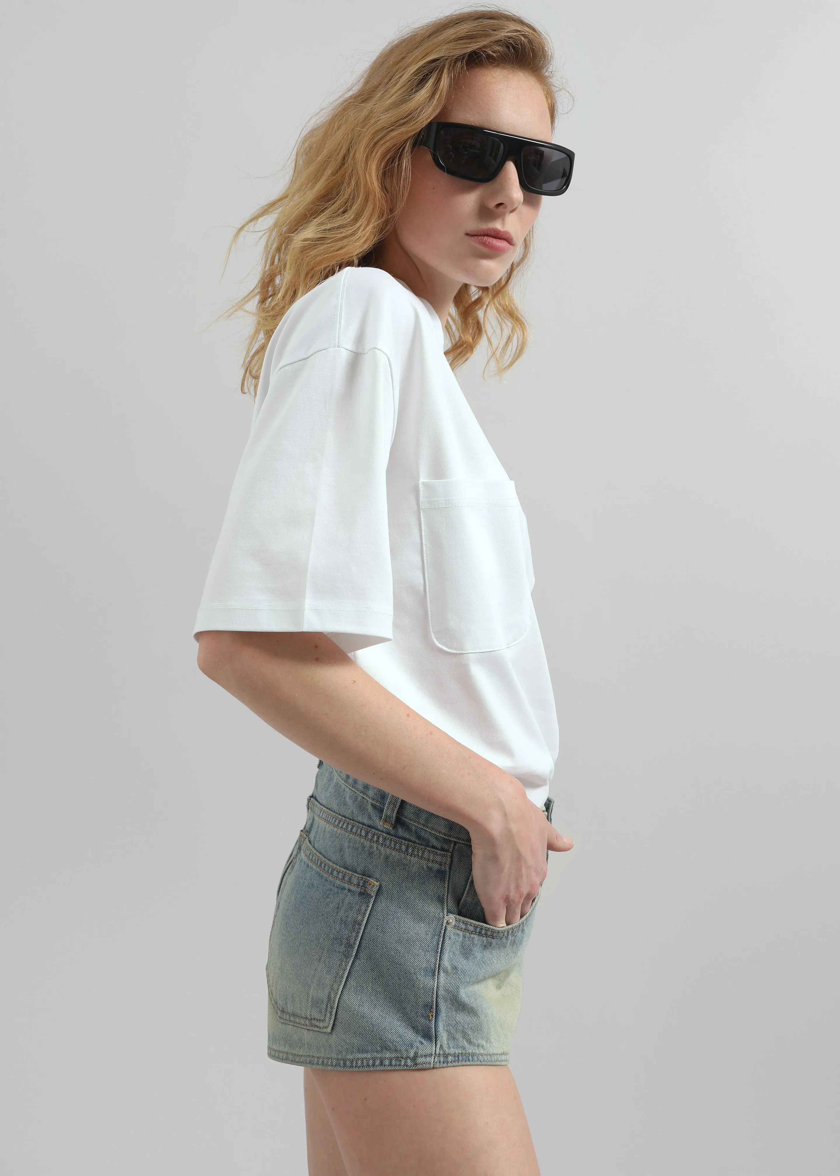 Yuri Boxy Super Soft Tee - White sold by Frankie Shop product image thumbnail 3