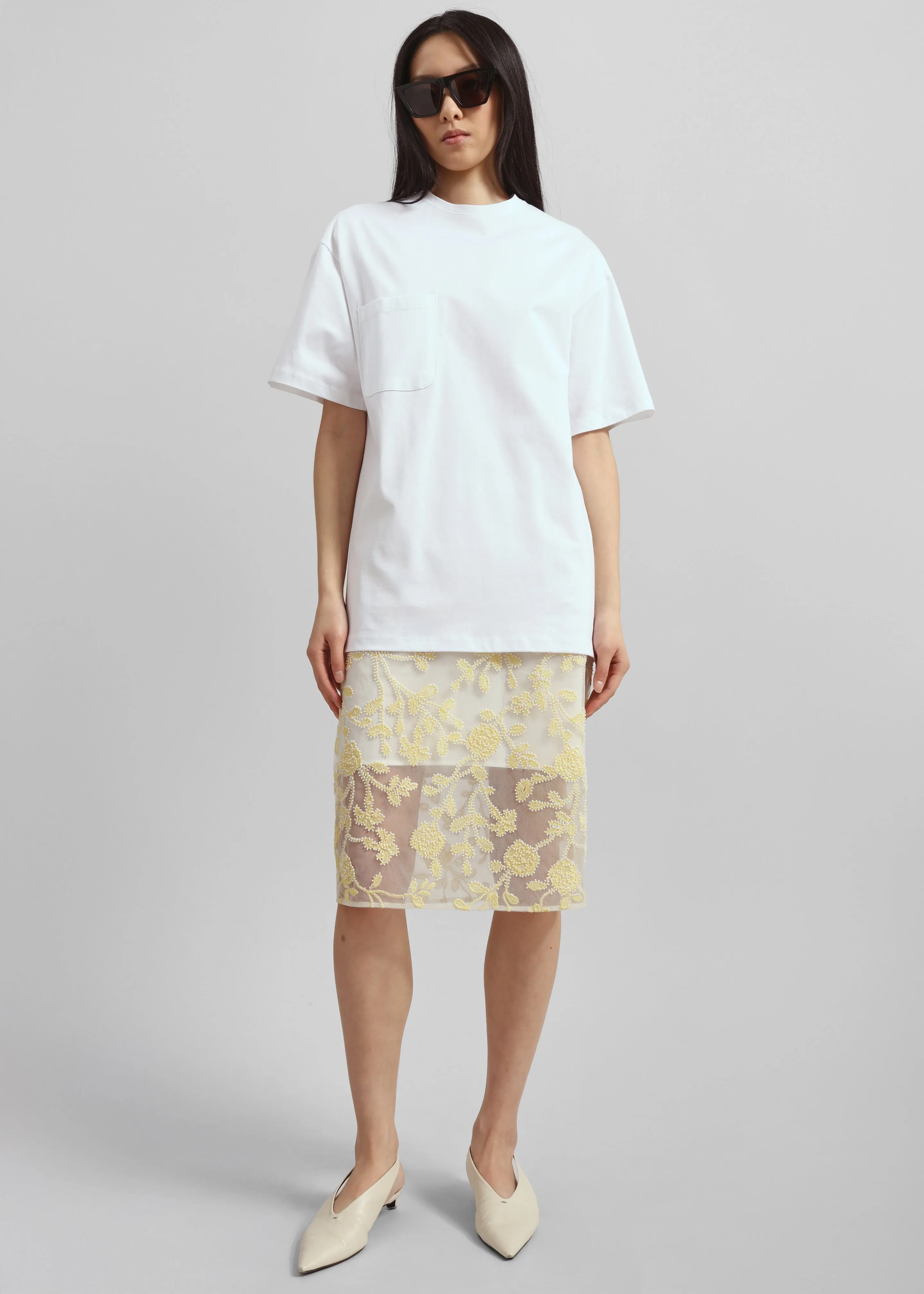 Yuri Boxy Super Soft Tee - White sold by Frankie Shop product image thumbnail 4