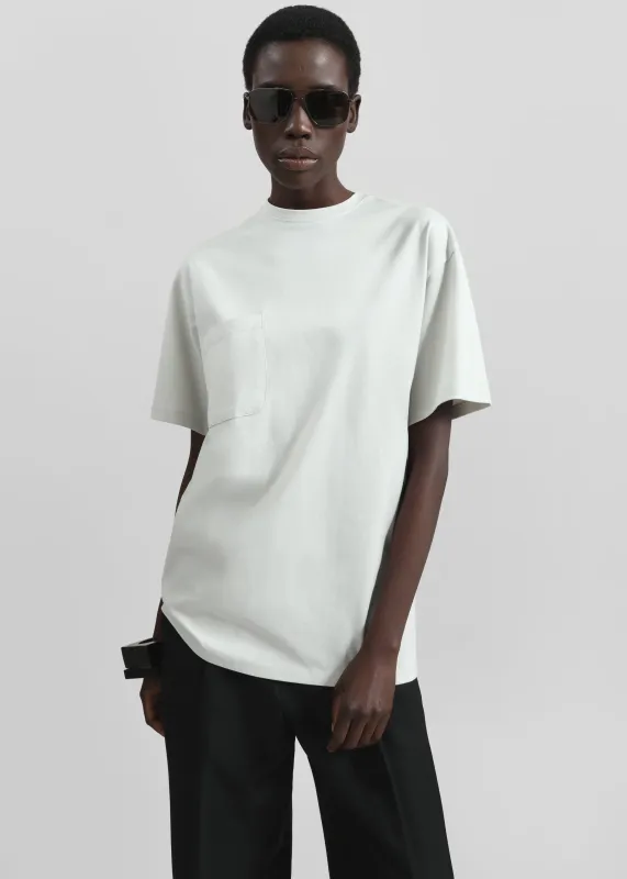 Yuri Boxy Super Soft Tee - Light Grey made by Frankie Shop