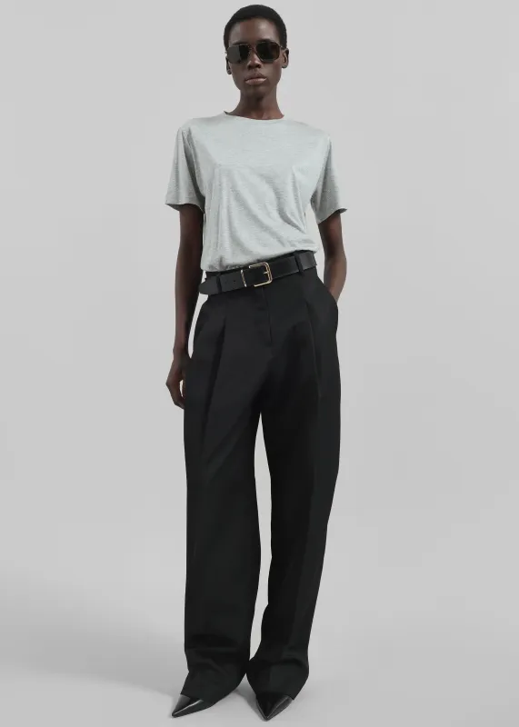 Amal Fluid Tee - Grey Melange sold by Frankie Shop