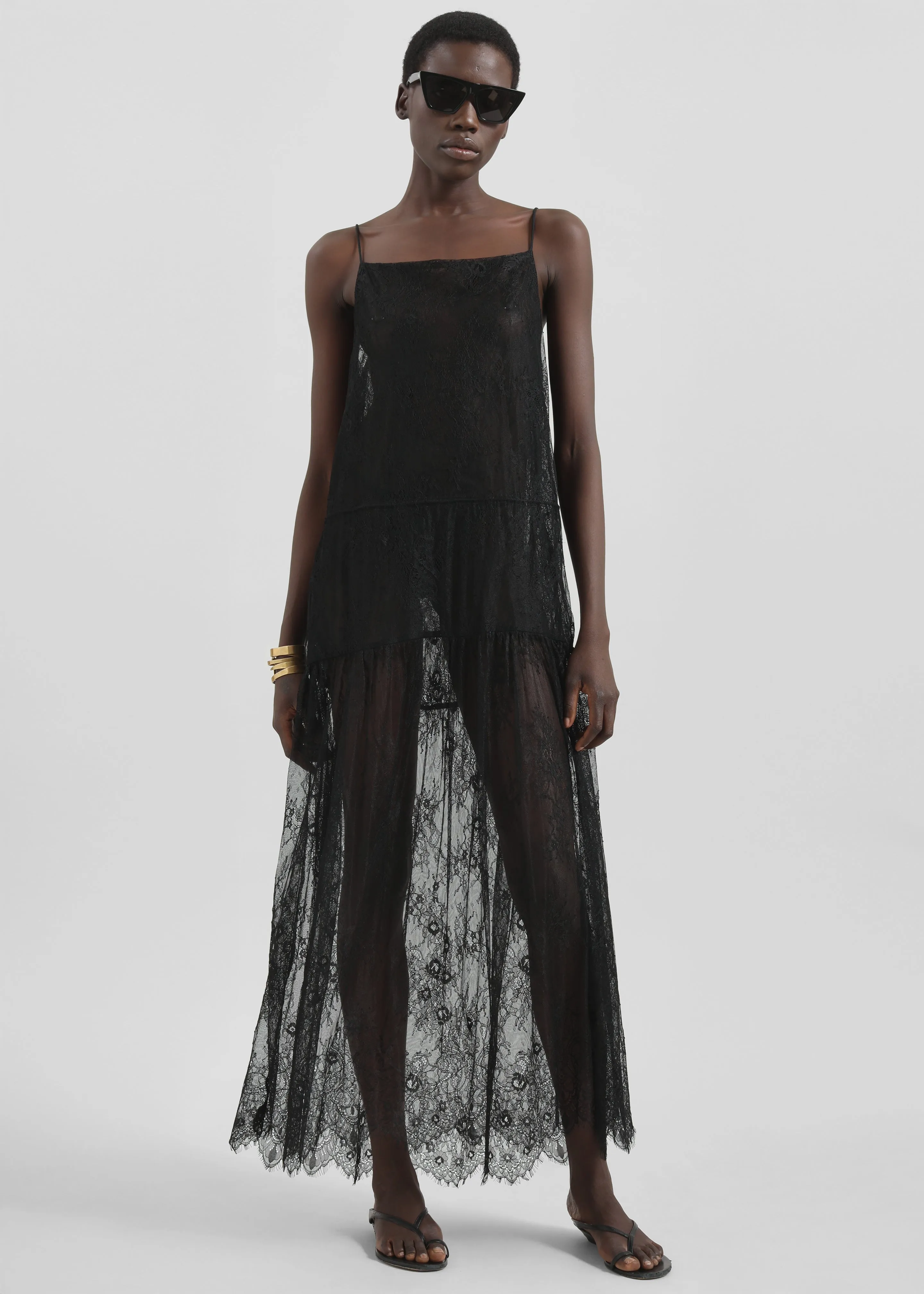 Calvi Maxi Lace Dress - Black sold by Frankie Shop