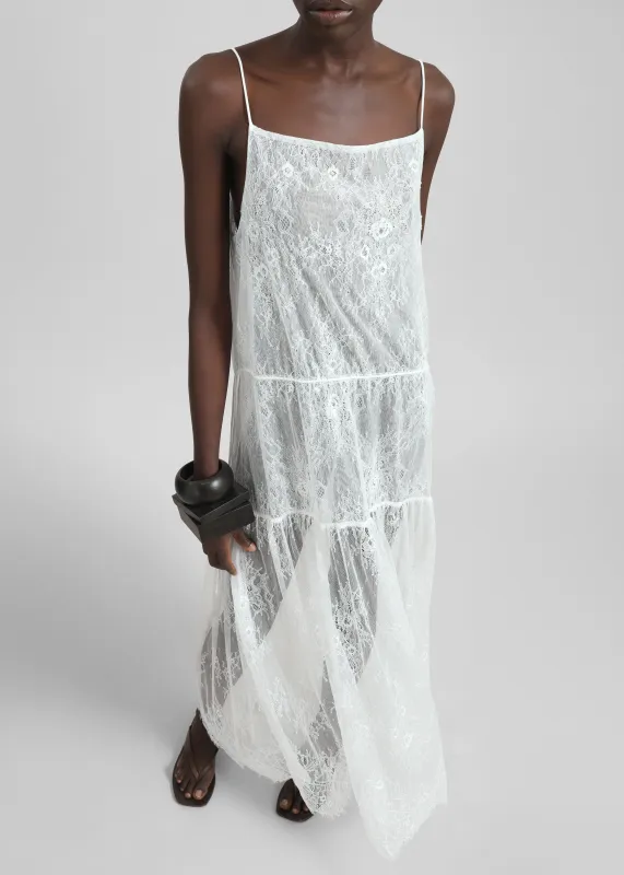 Calvi Maxi Lace Dress - White sold by Frankie Shop