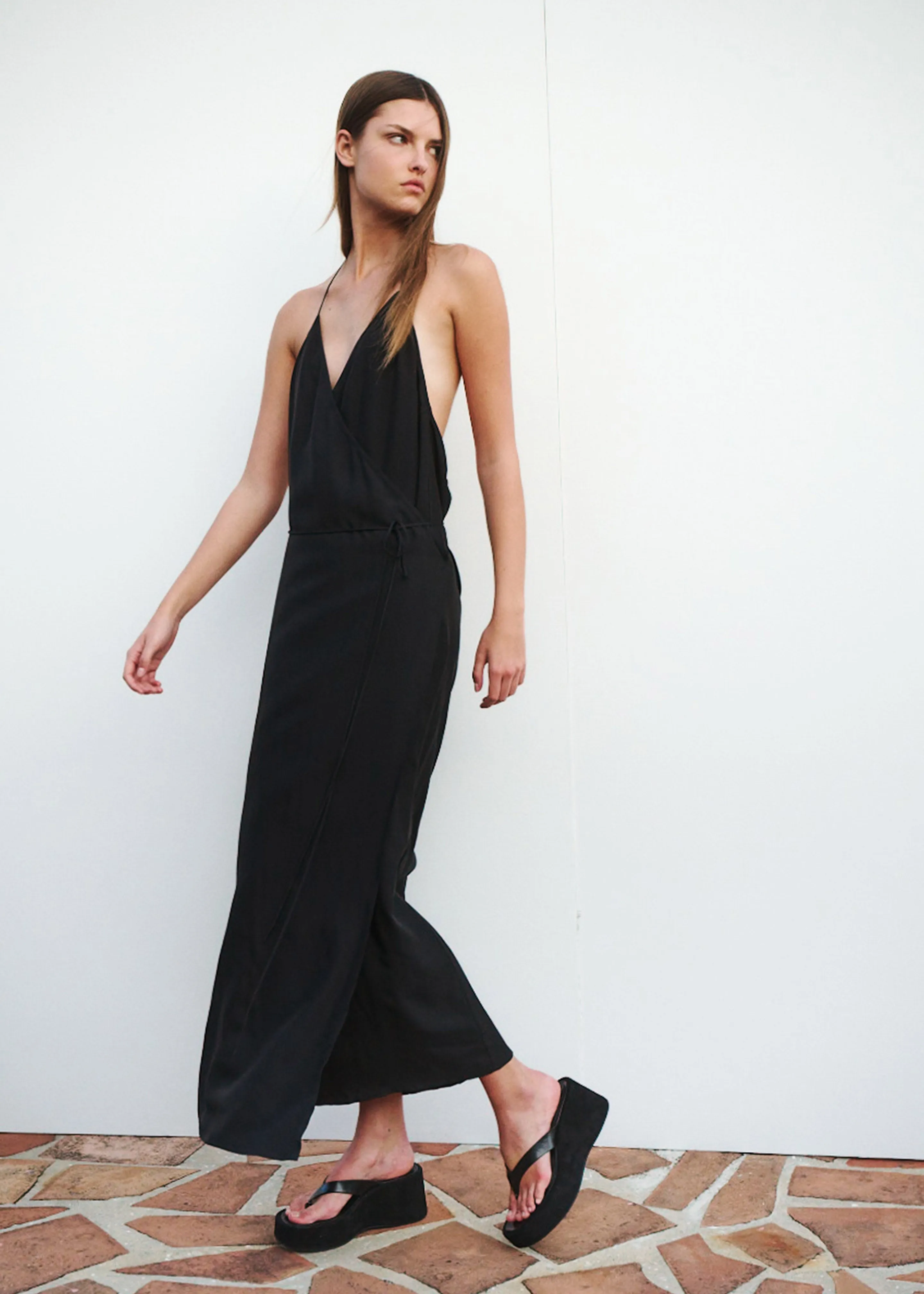 Matin Draped Wrap Dress - Black sold by Frankie Shop product image thumbnail 5