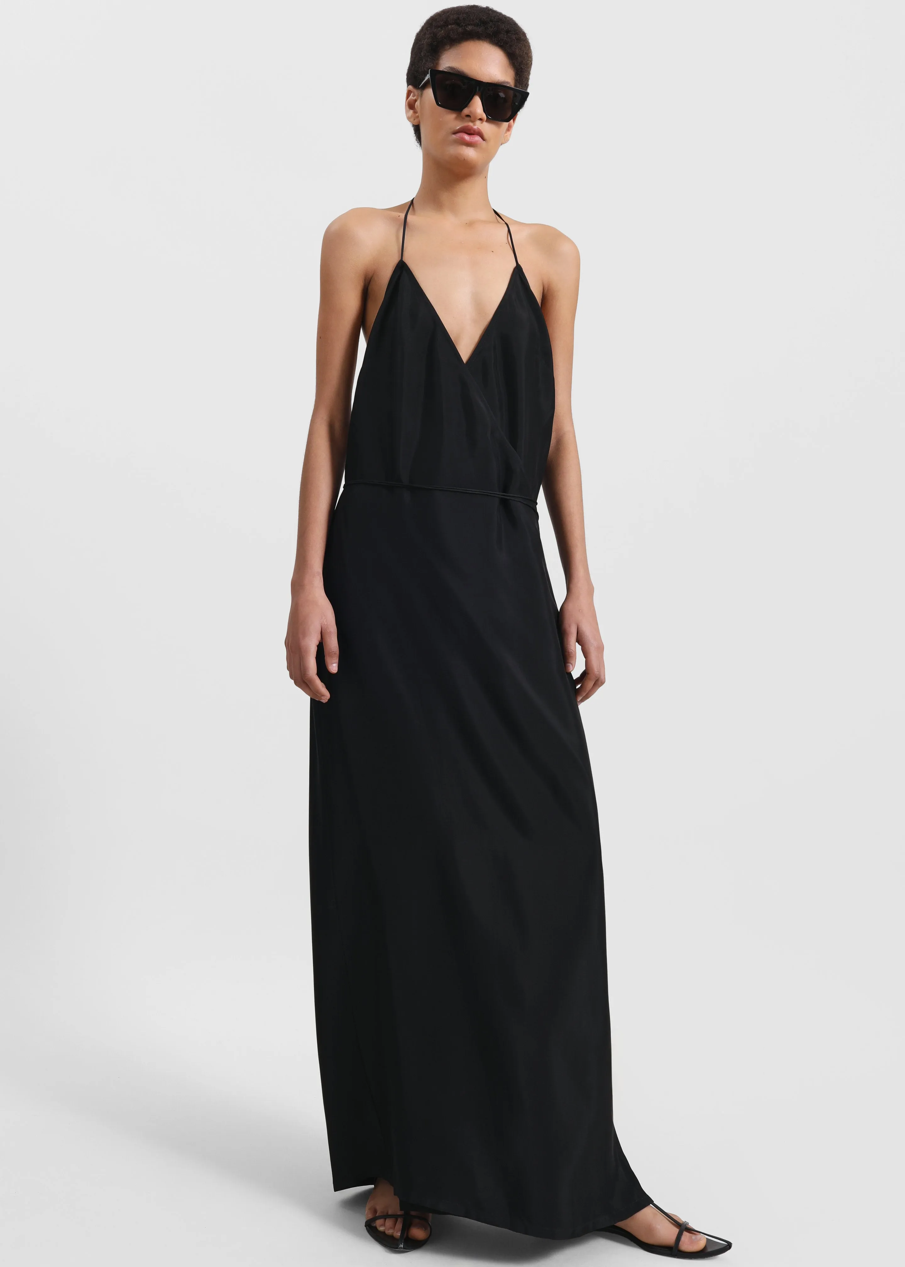 Matin Draped Wrap Dress - Black sold by Frankie Shop product image thumbnail 4