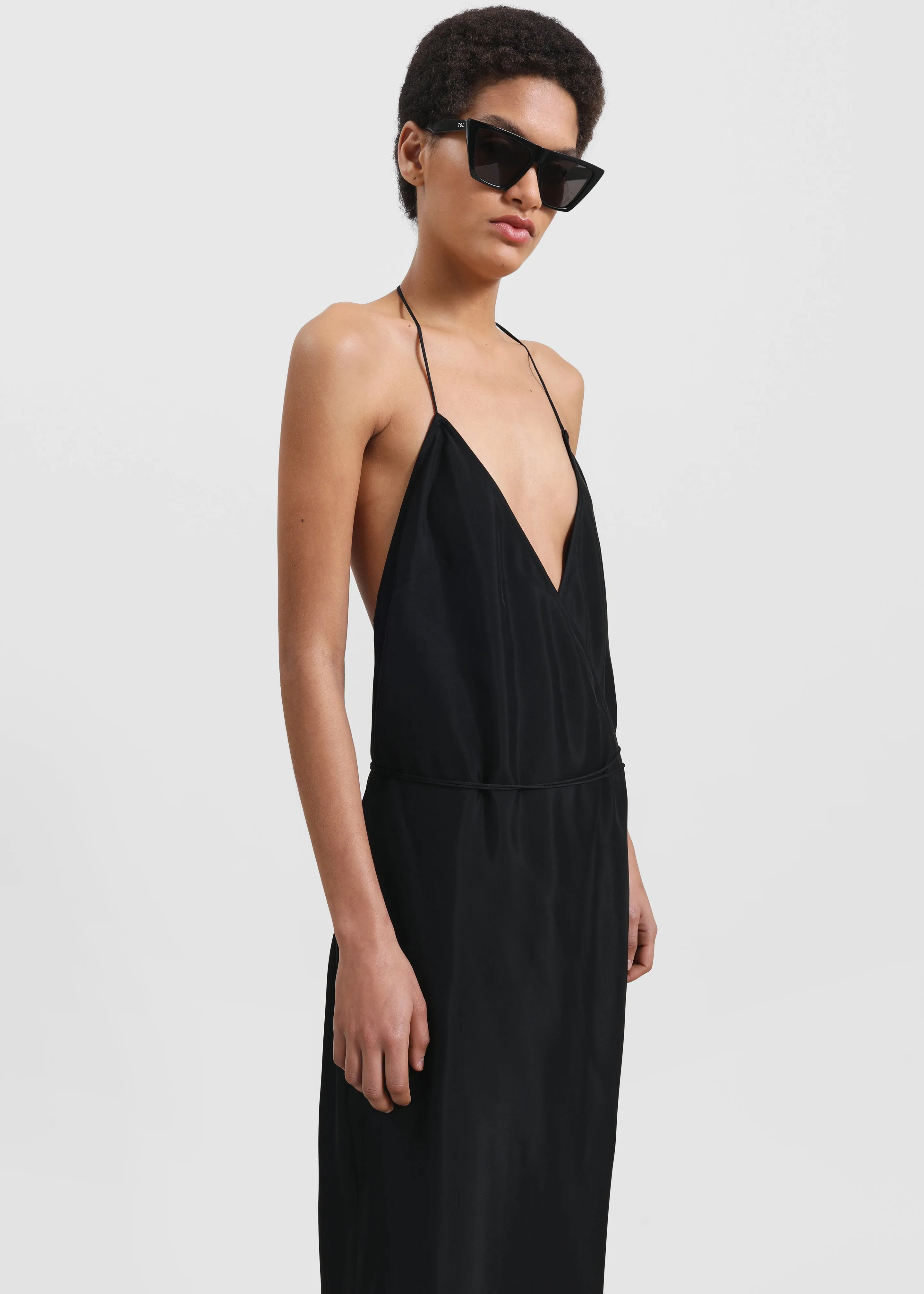 Matin Draped Wrap Dress - Black sold by Frankie Shop product image thumbnail 3