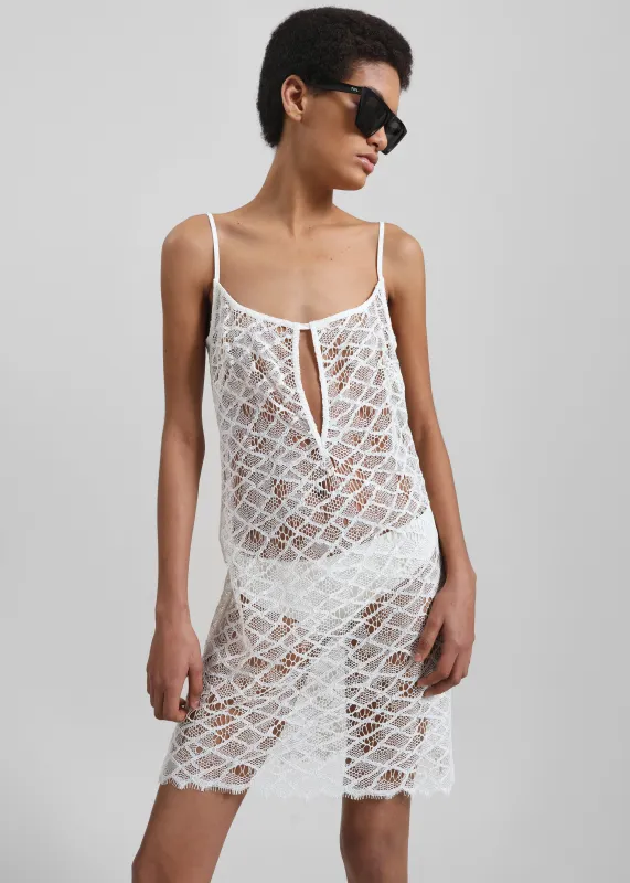 Matin French Lace Slip Dress - Natural sold by Frankie Shop