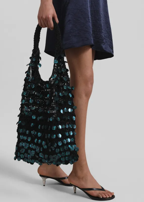 JW Anderson Sequin Crochet Hobo Bag - Dark Teal made by J.W. Anderson