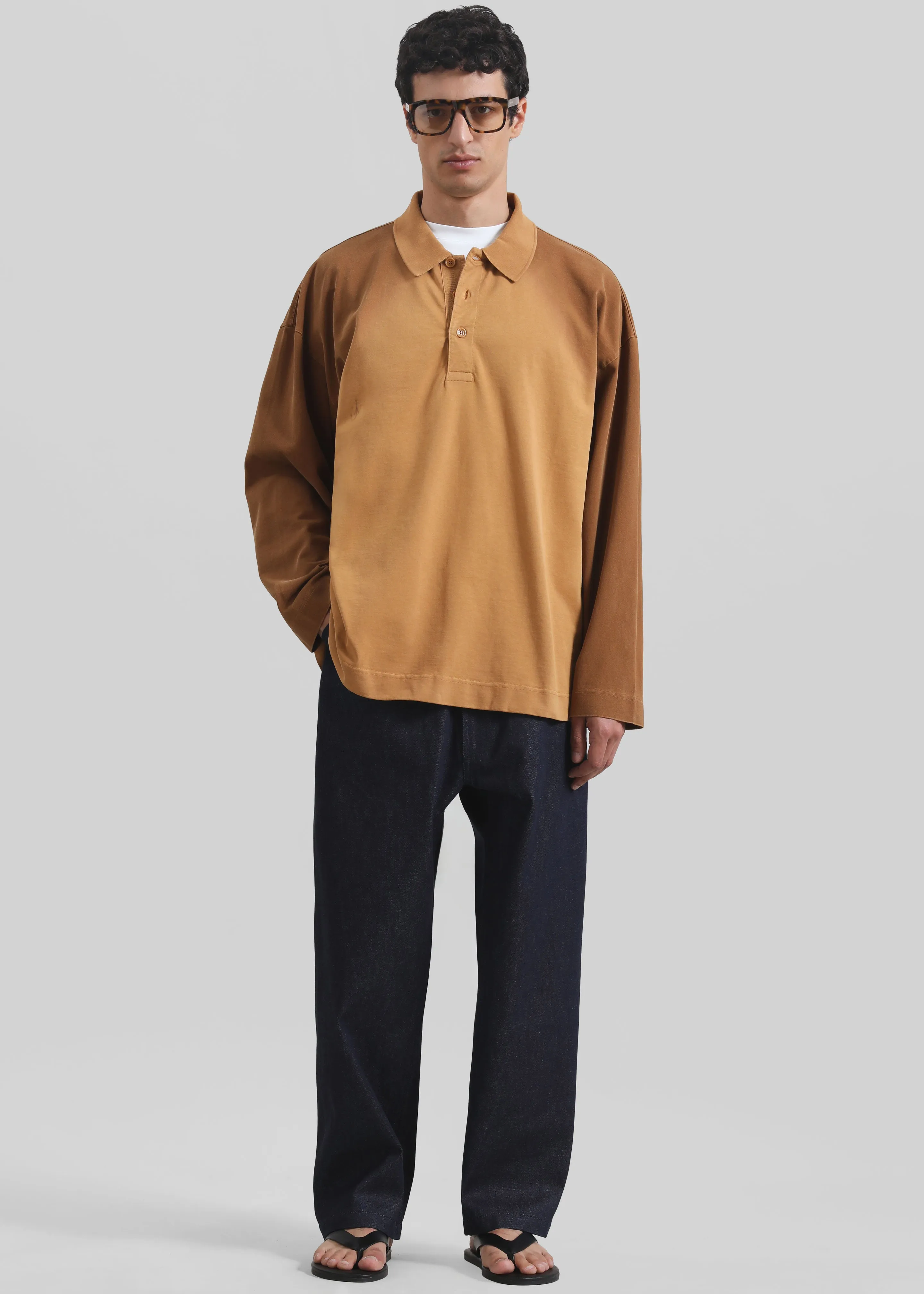 JW Anderson Long Sleeve Rugby Polo - Tobacco sold by Frankie Shop product image thumbnail 3