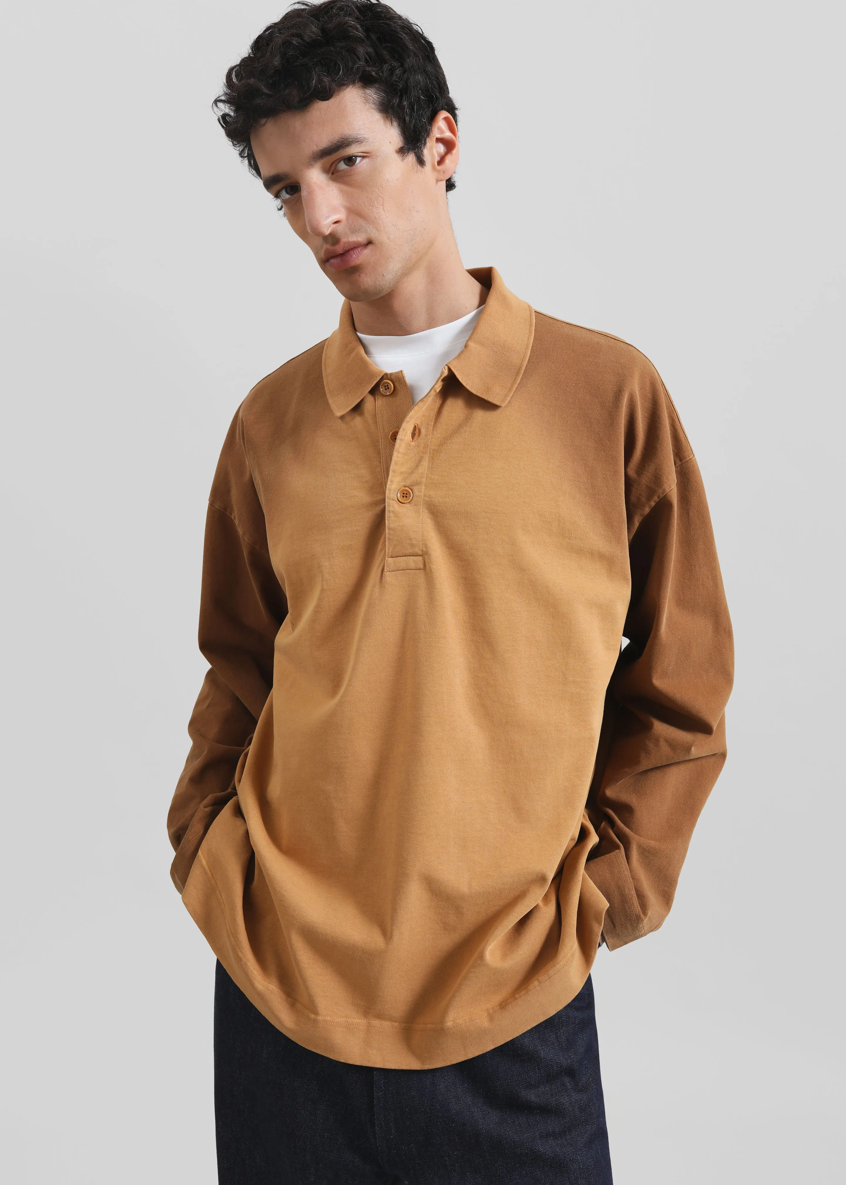 JW Anderson Long Sleeve Rugby Polo - Tobacco sold by Frankie Shop product image thumbnail 4
