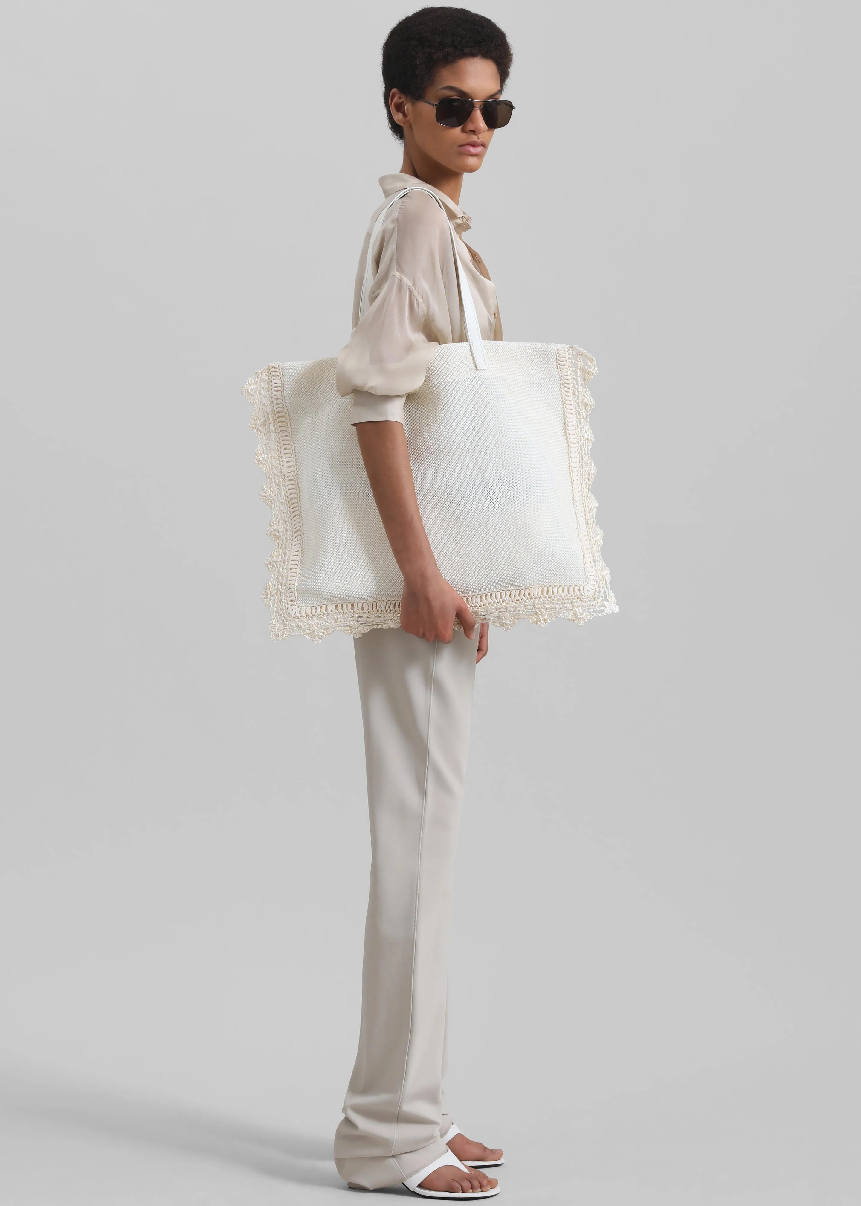 JW Anderson Crochet Tote - Off White sold by Frankie Shop product image thumbnail 5