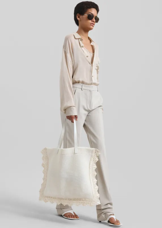 JW Anderson Crochet Tote - Off White sold by Frankie Shop