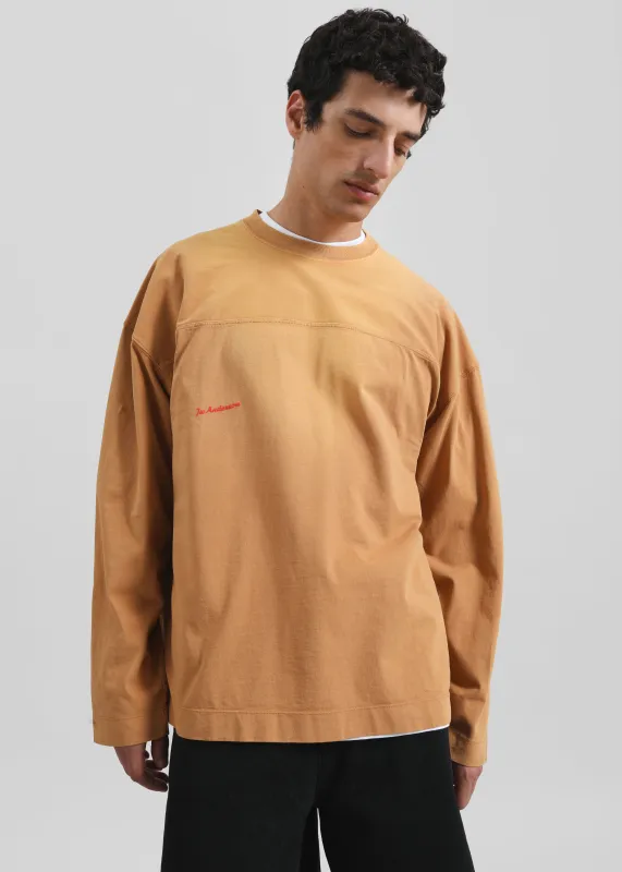 JW Anderson Garment Dyed Long Sleeve T-Shirt - Tobacco made by J.W. Anderson