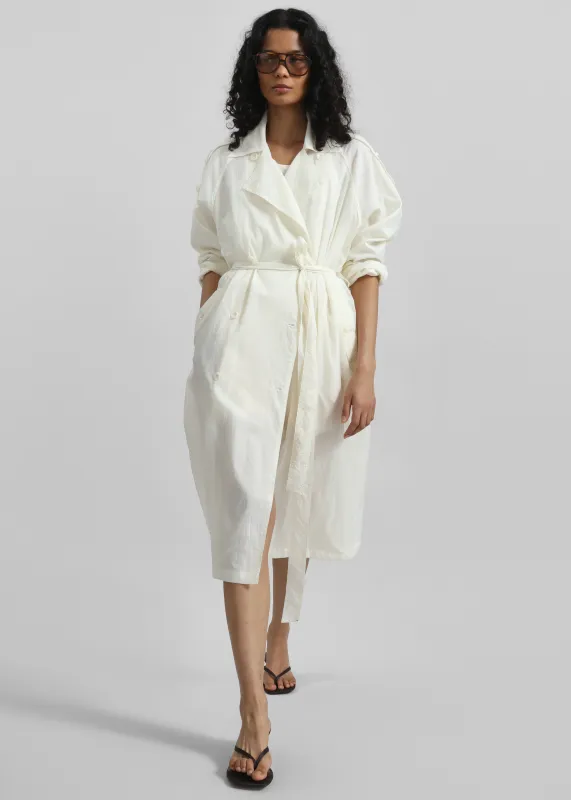Tarnby Light Trench - Ivory sold by Frankie Shop