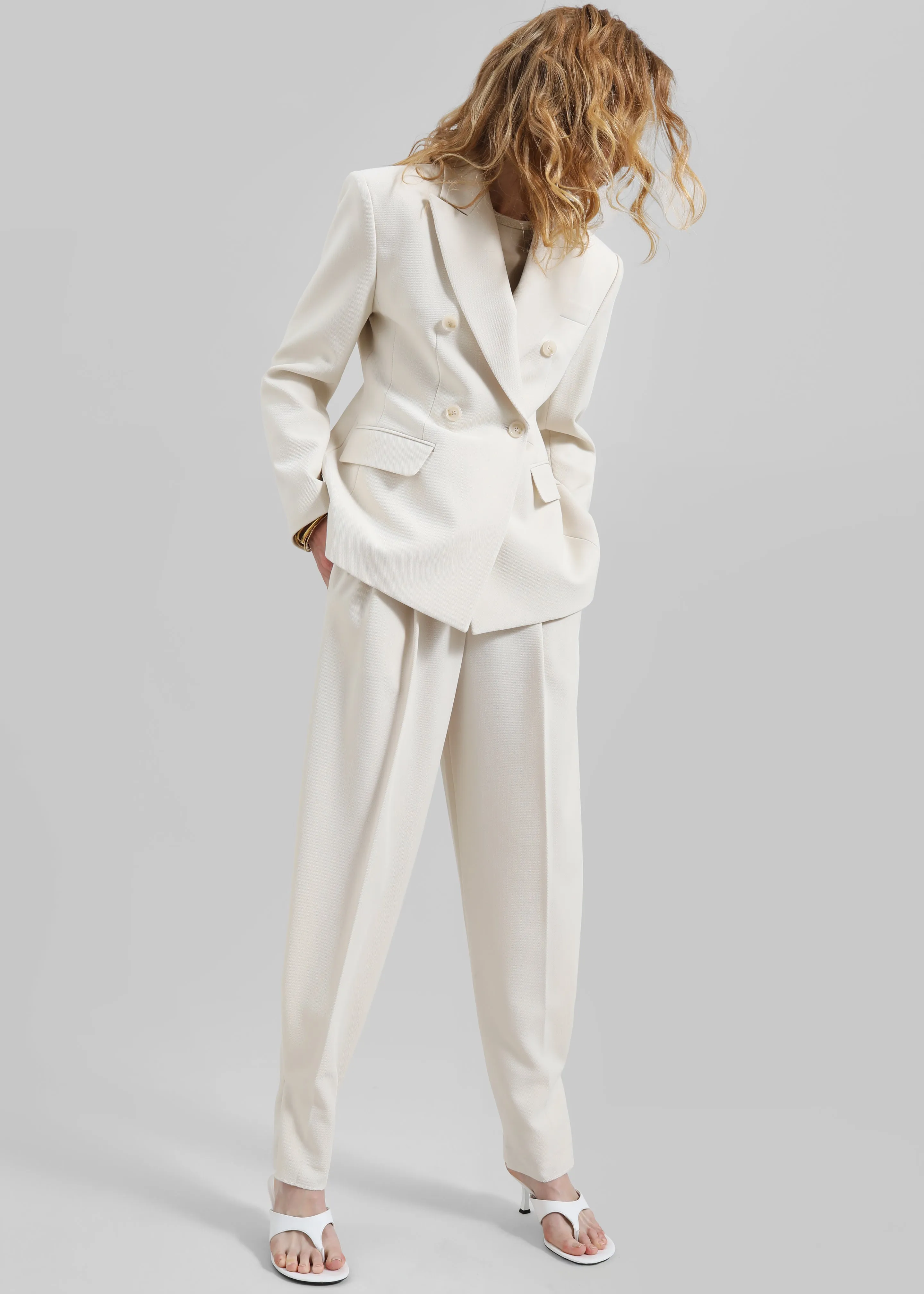 Dina Double Breasted Blazer - Cream sold by Frankie Shop product image thumbnail 4