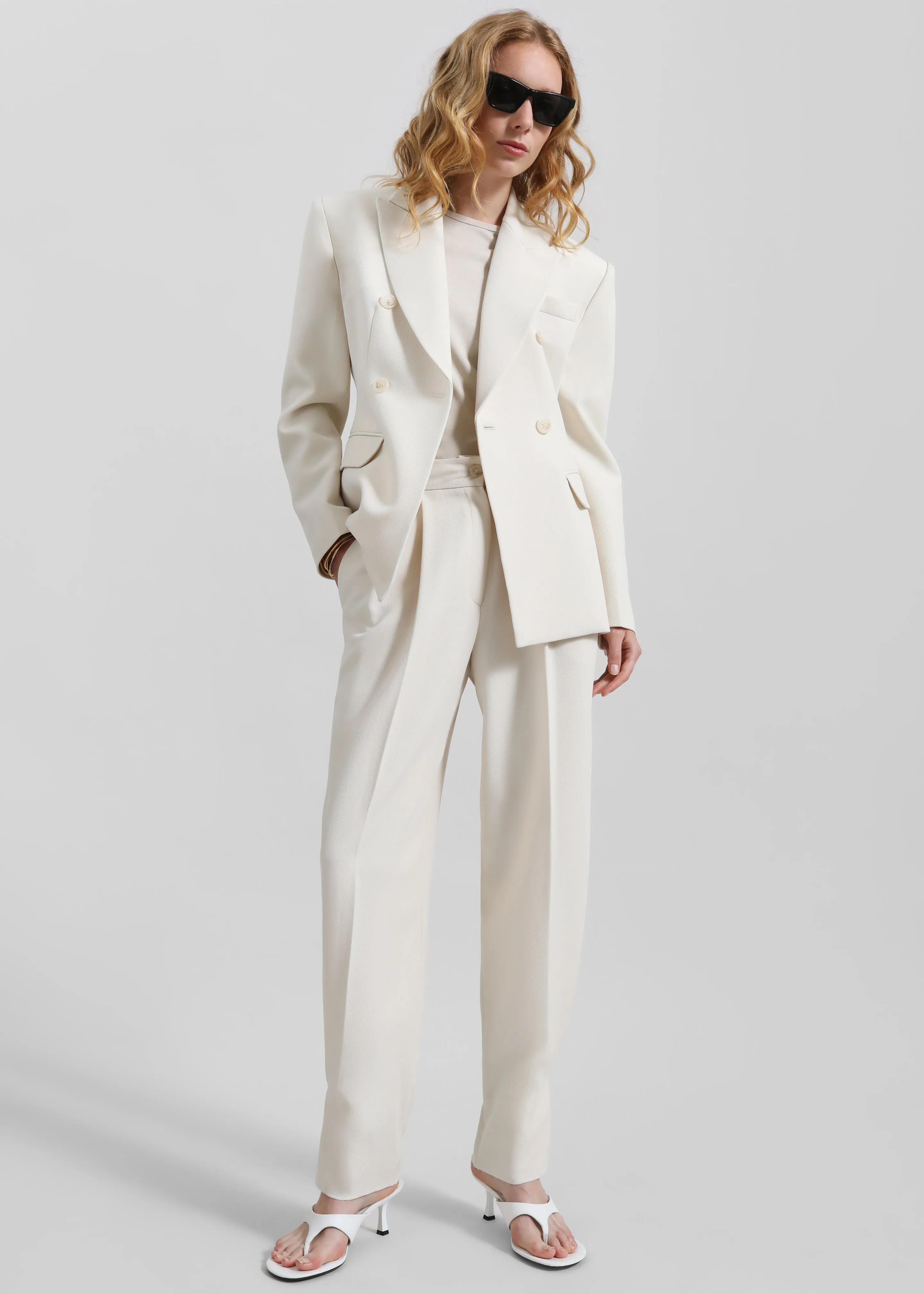 Dina Double Breasted Blazer - Cream sold by Frankie Shop product image thumbnail 2