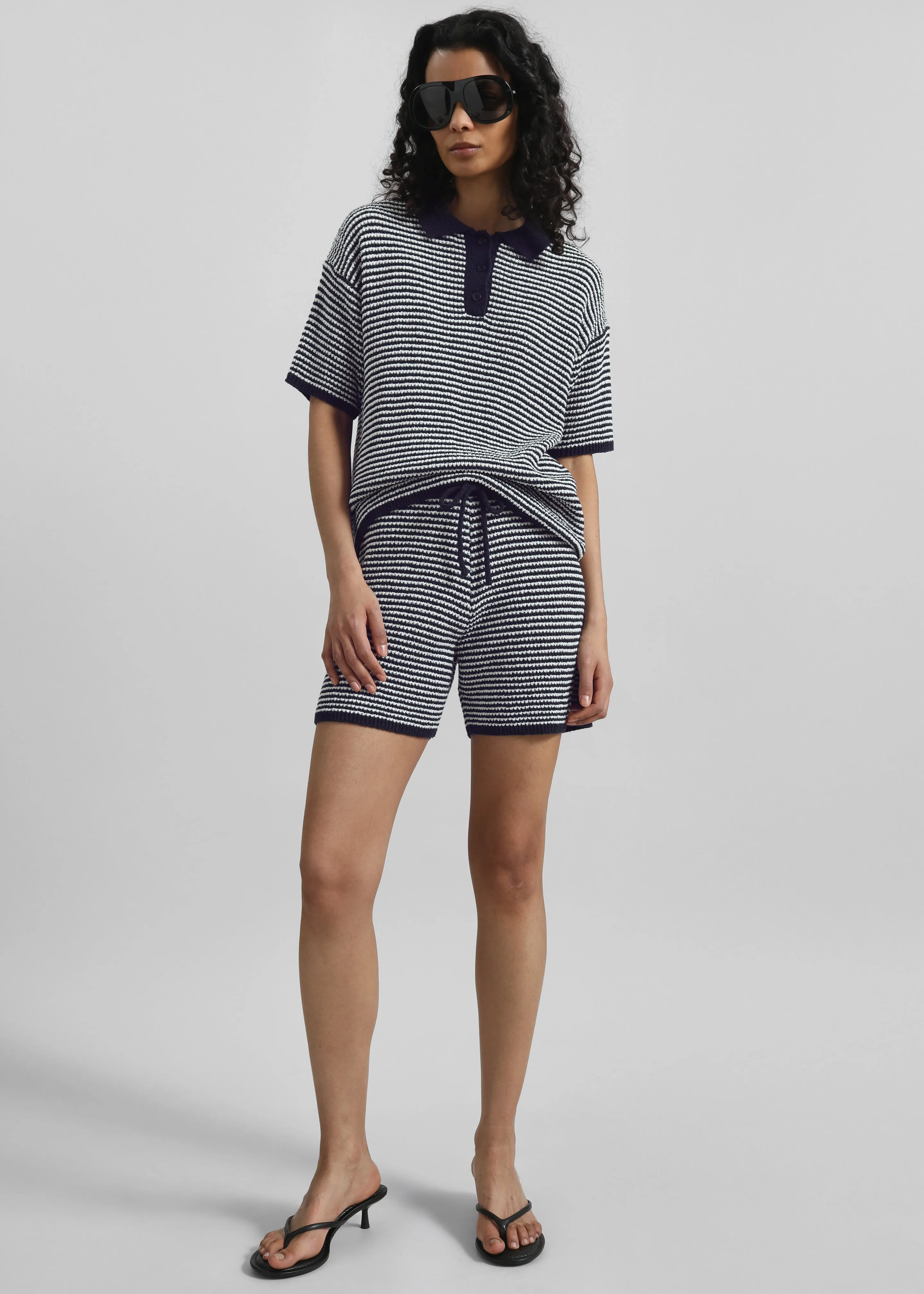 Bynea Knit Shorts - Navy/White Stripe sold by Frankie Shop