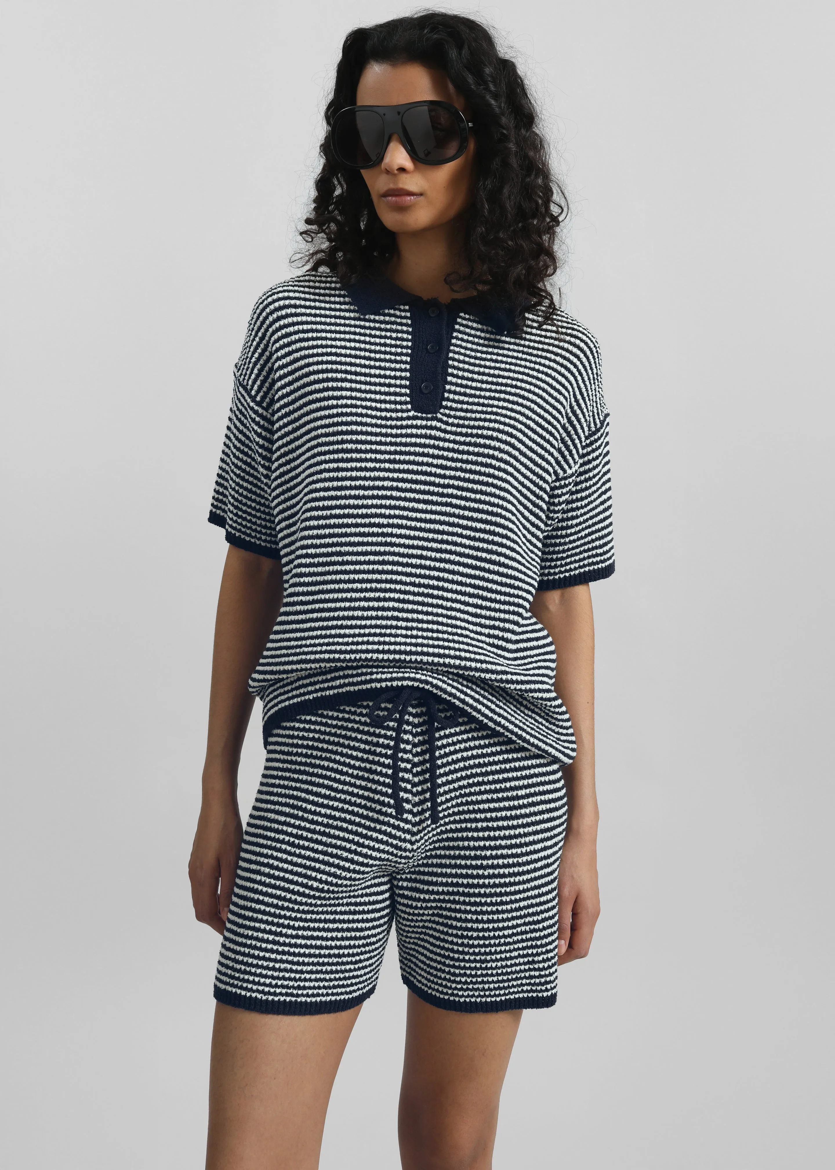 Bynea Knit Polo - Navy/White Stripe sold by Frankie Shop product image thumbnail 3