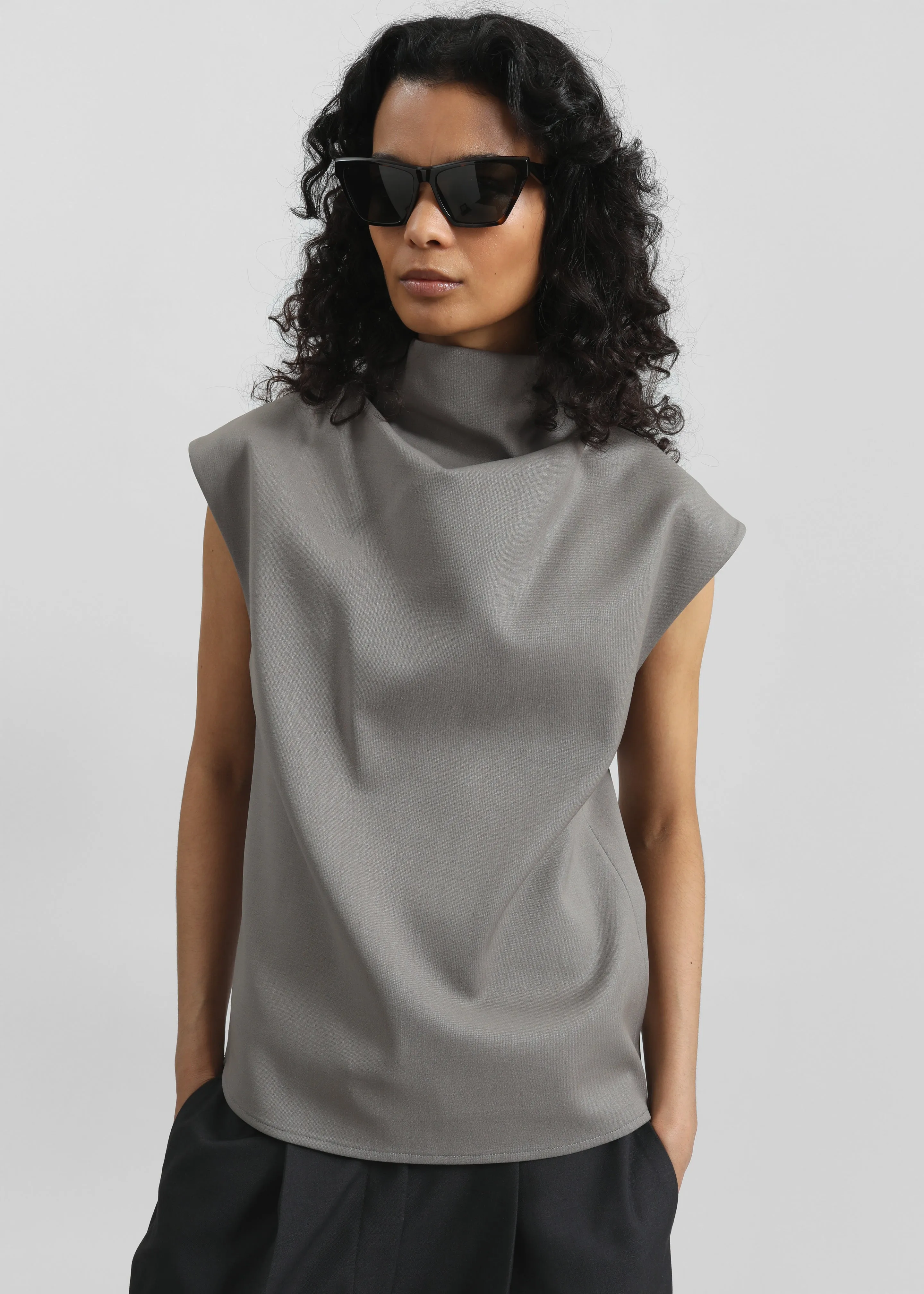 Mijas Mock Neck Top - Grey sold by Frankie Shop product image thumbnail 3