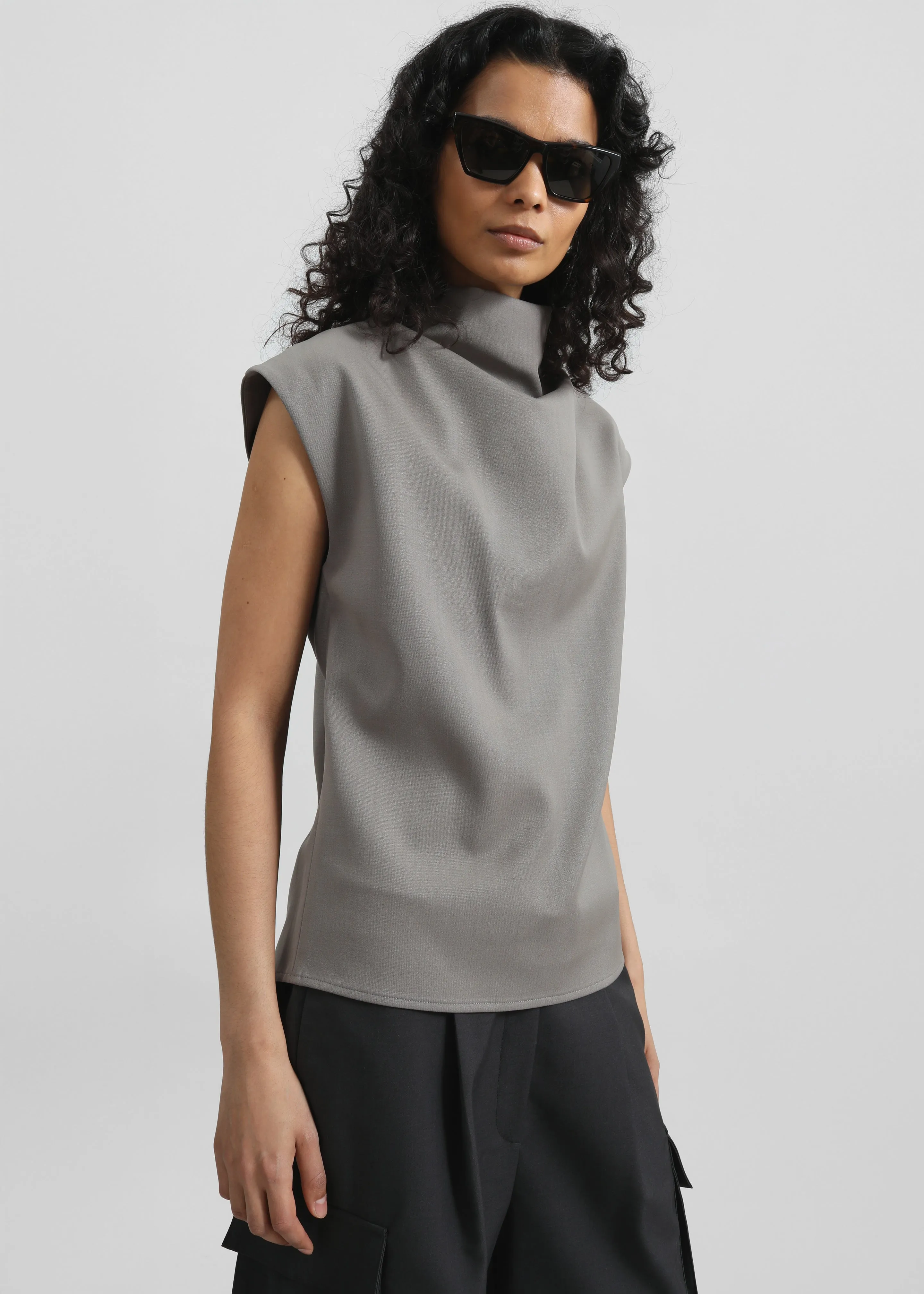 Mijas Mock Neck Top - Grey sold by Frankie Shop product image thumbnail 5