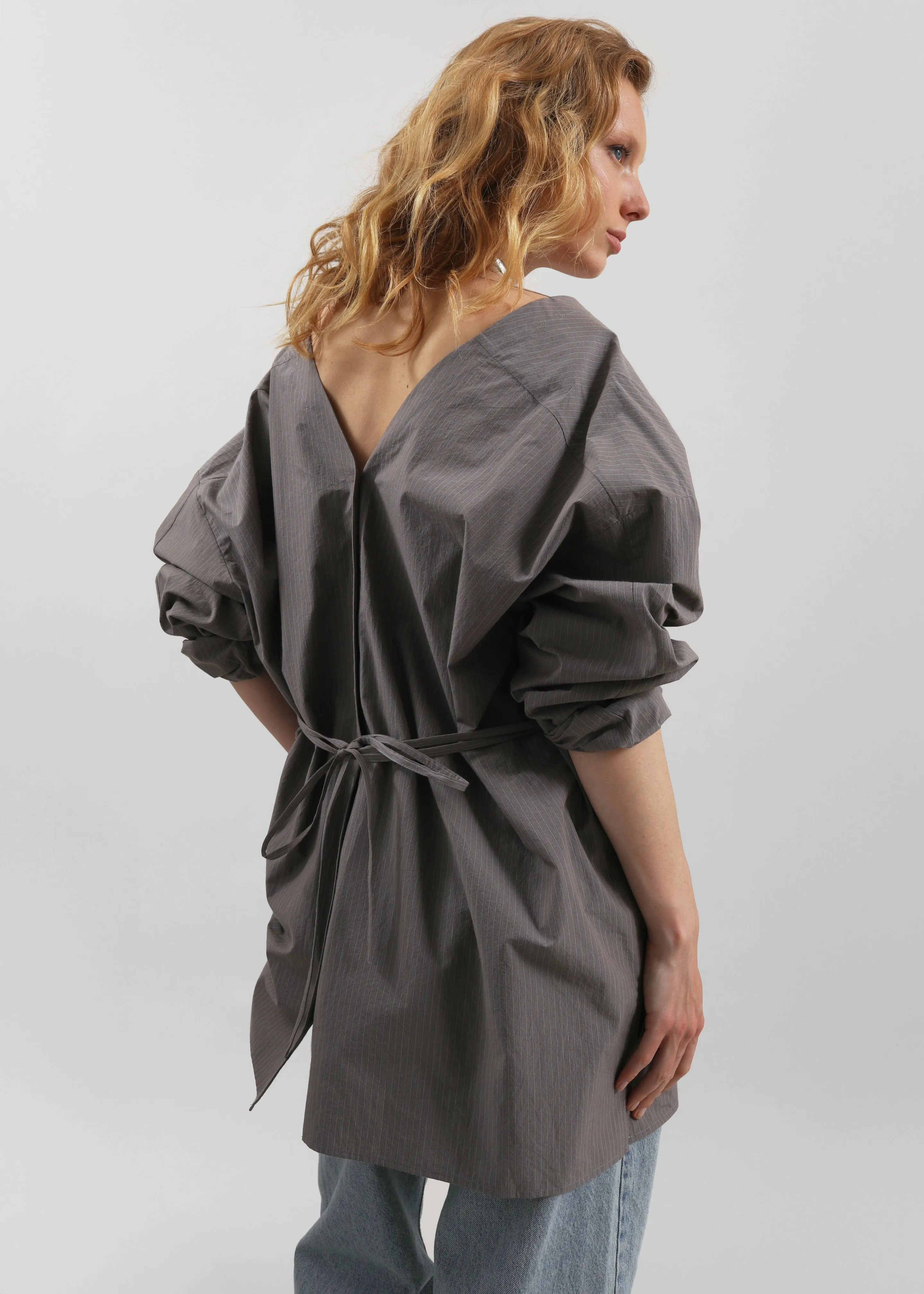 Amomento Striped Shirt Dress - Grey sold by Frankie Shop product image thumbnail 2