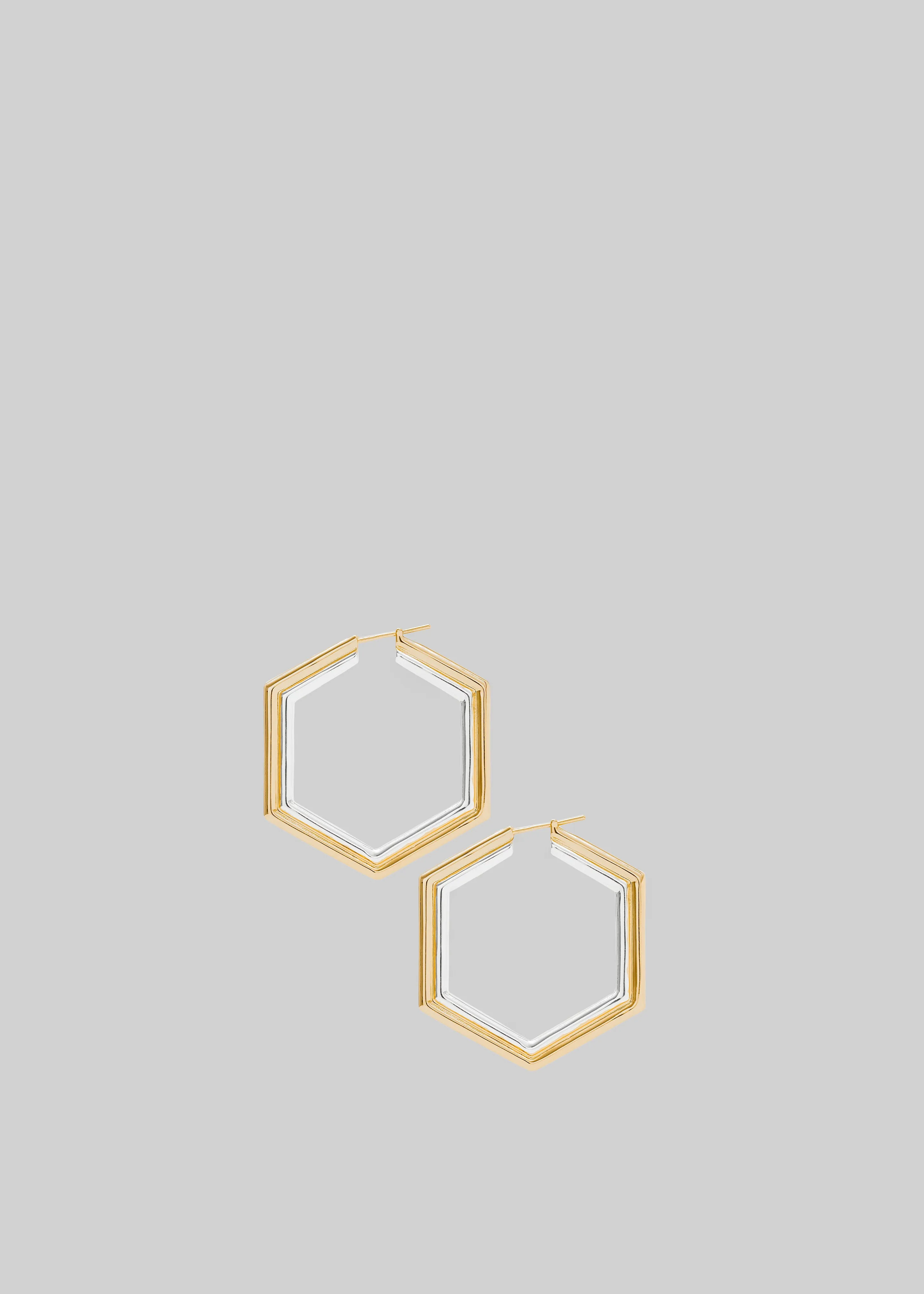 Bevza Big Honeycomb Hoops - Gold/Silver sold by Frankie Shop