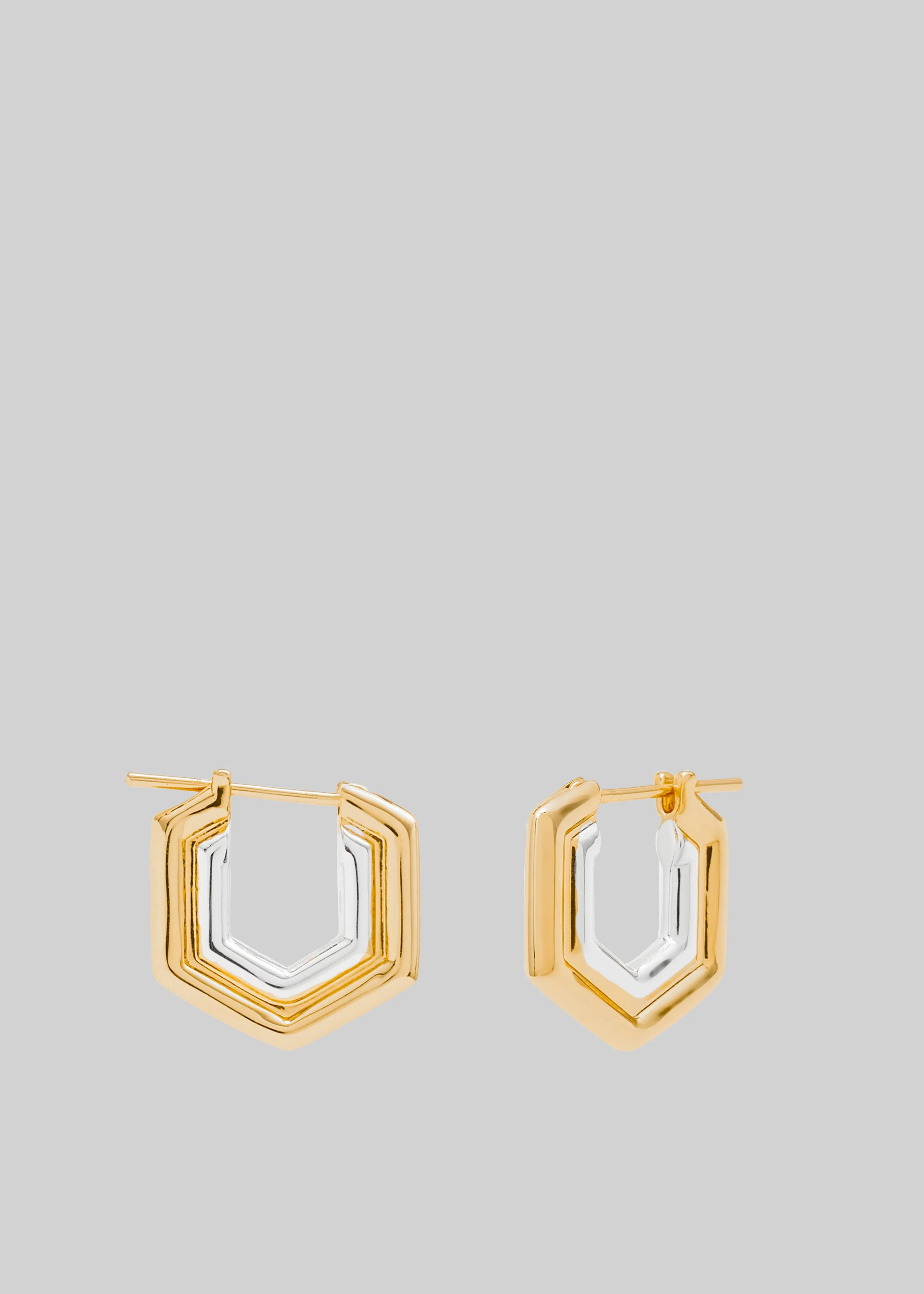 Bevza Small Honeycomb Hoops - Gold/Silver sold by Frankie Shop product image thumbnail 2