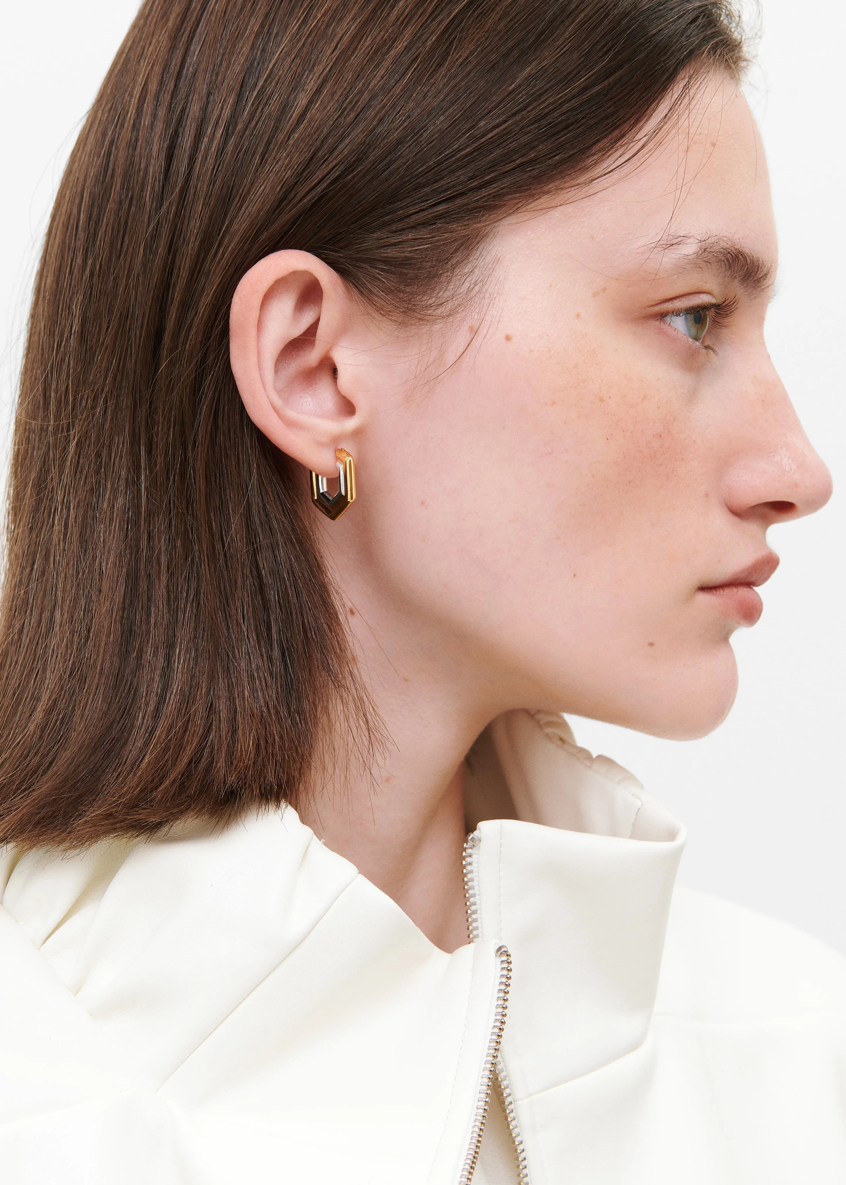 Bevza Small Honeycomb Hoops - Gold/Silver sold by Frankie Shop