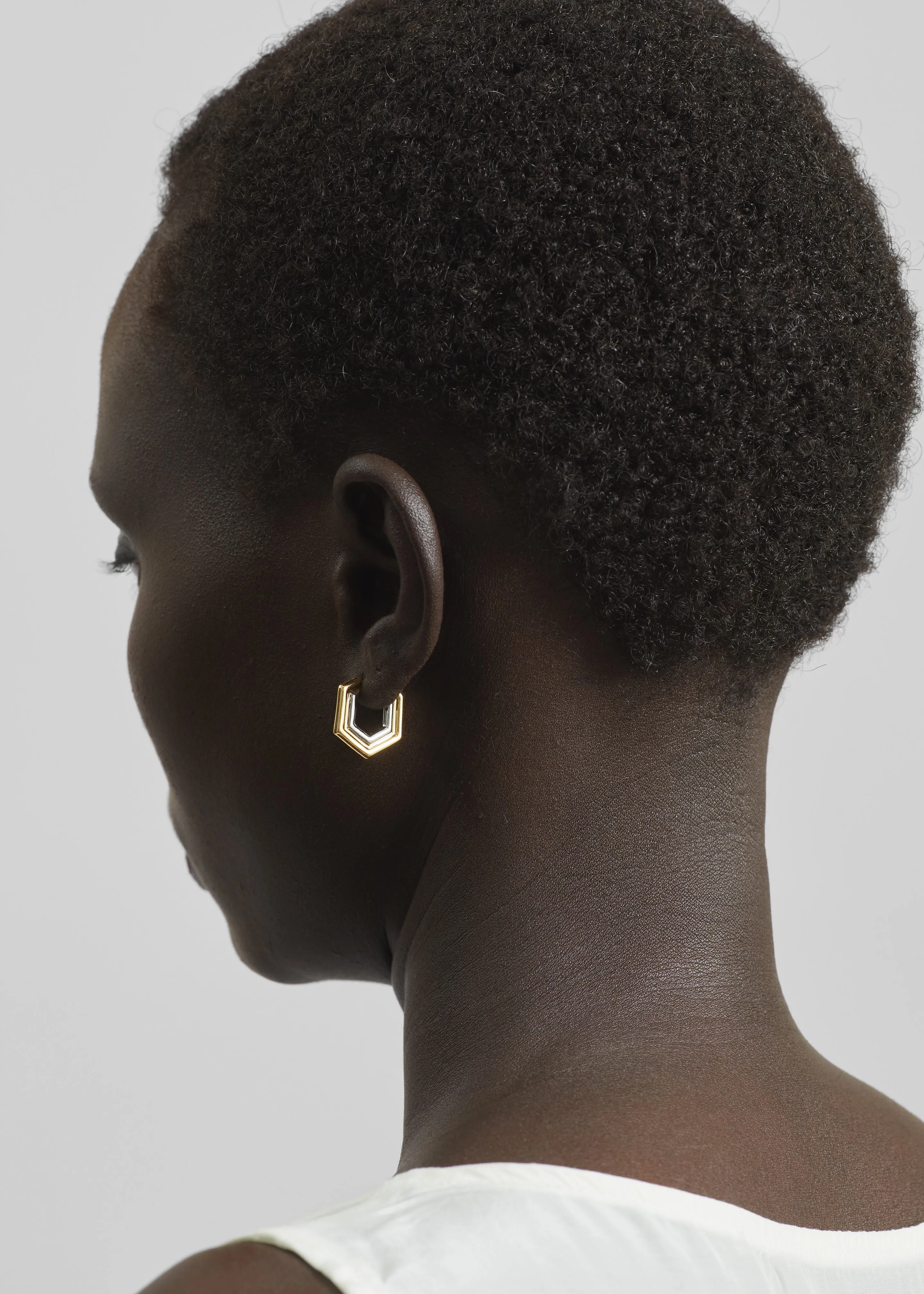 Bevza Small Honeycomb Hoops - Gold/Silver sold by Frankie Shop product image thumbnail 4