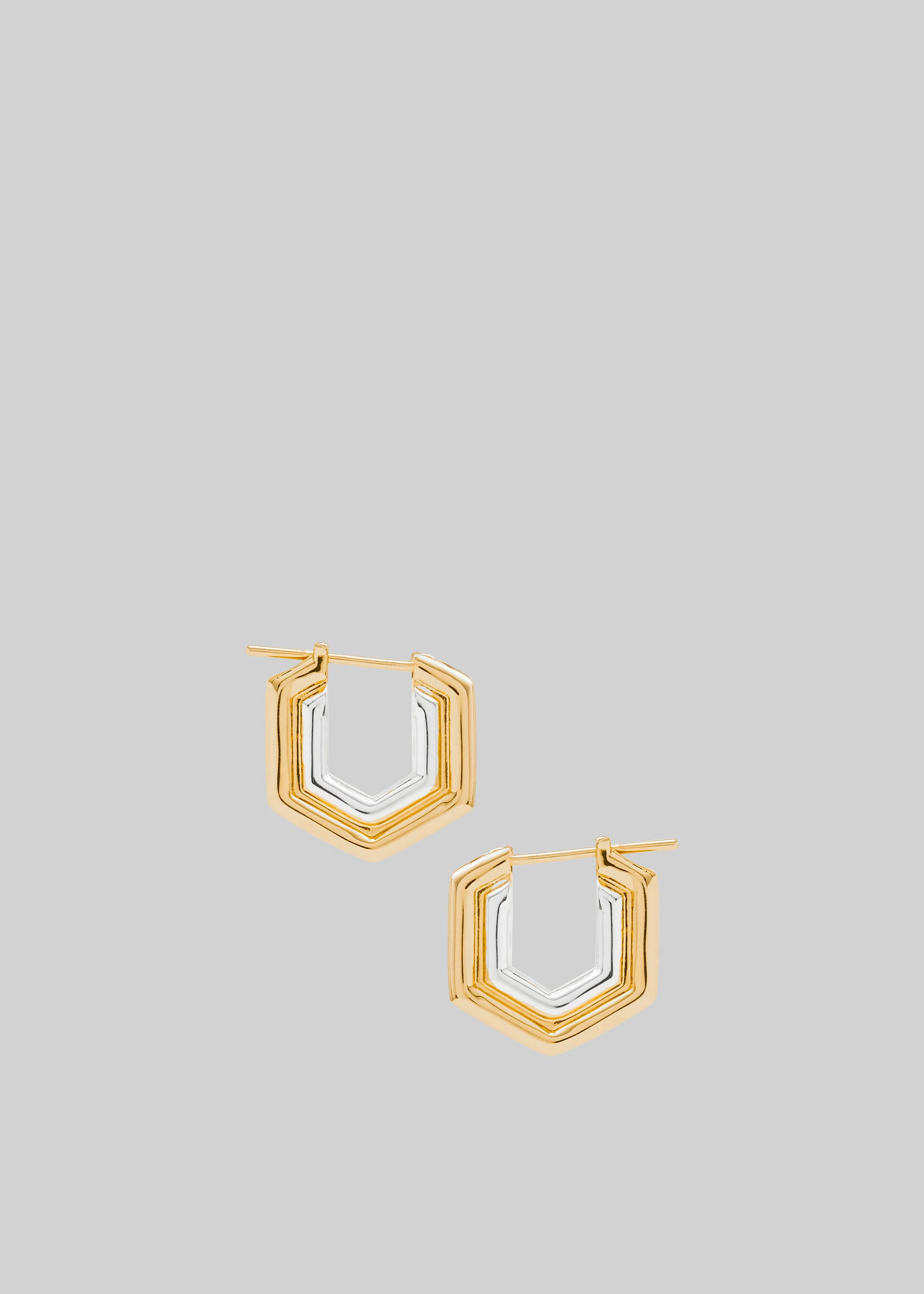 Bevza Small Honeycomb Hoops - Gold/Silver sold by Frankie Shop product image thumbnail 3