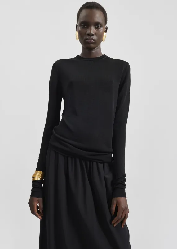 Kazel Thin Knit Top - Black made by Frankie Shop