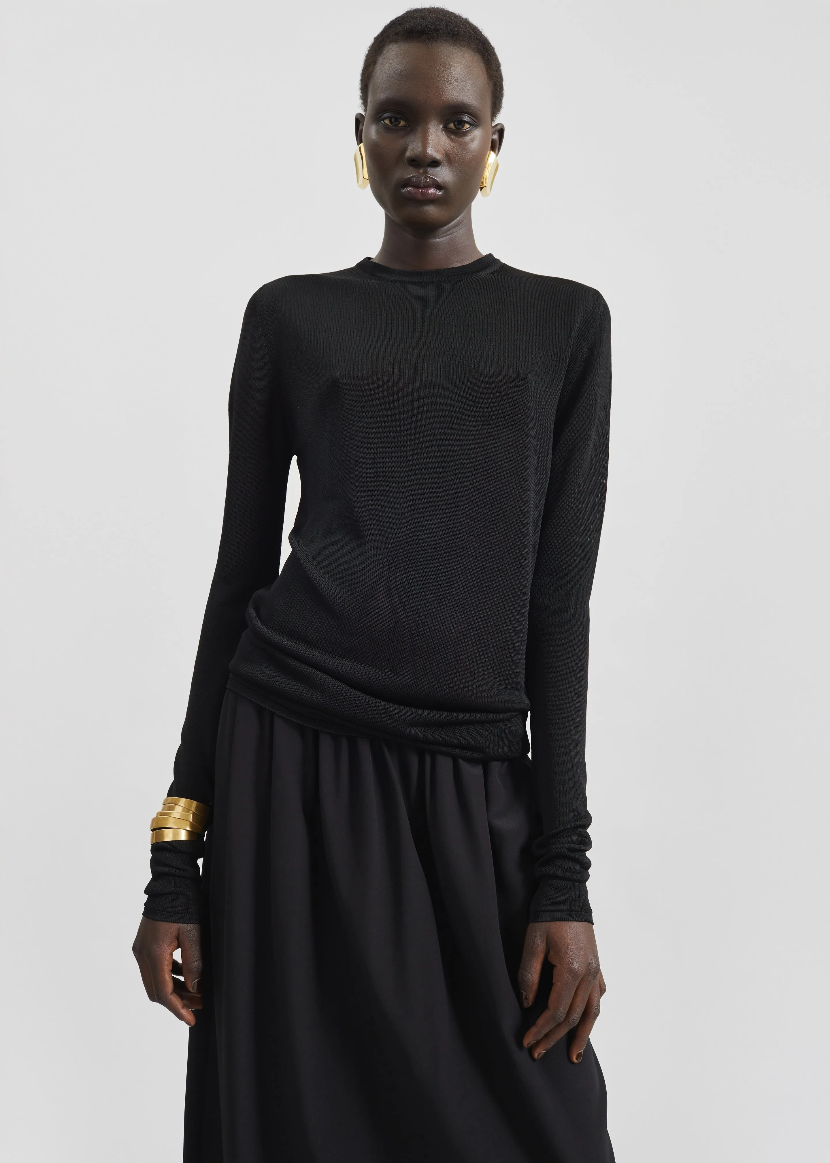 Kazel Thin Knit Top - Black sold by Frankie Shop