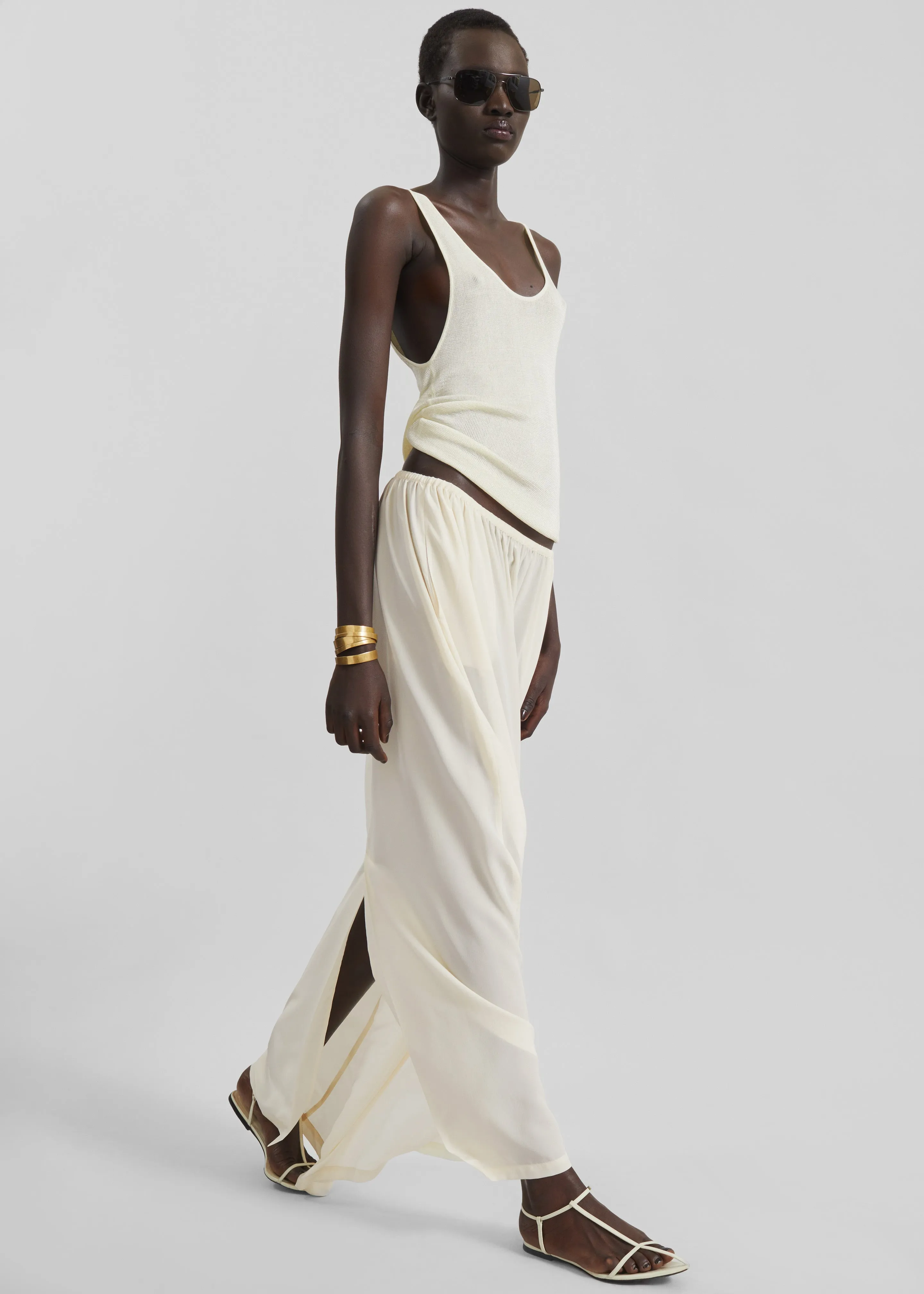 Sibena Silk Maxi Skirt - Pale Yellow sold by Frankie Shop product image thumbnail 4